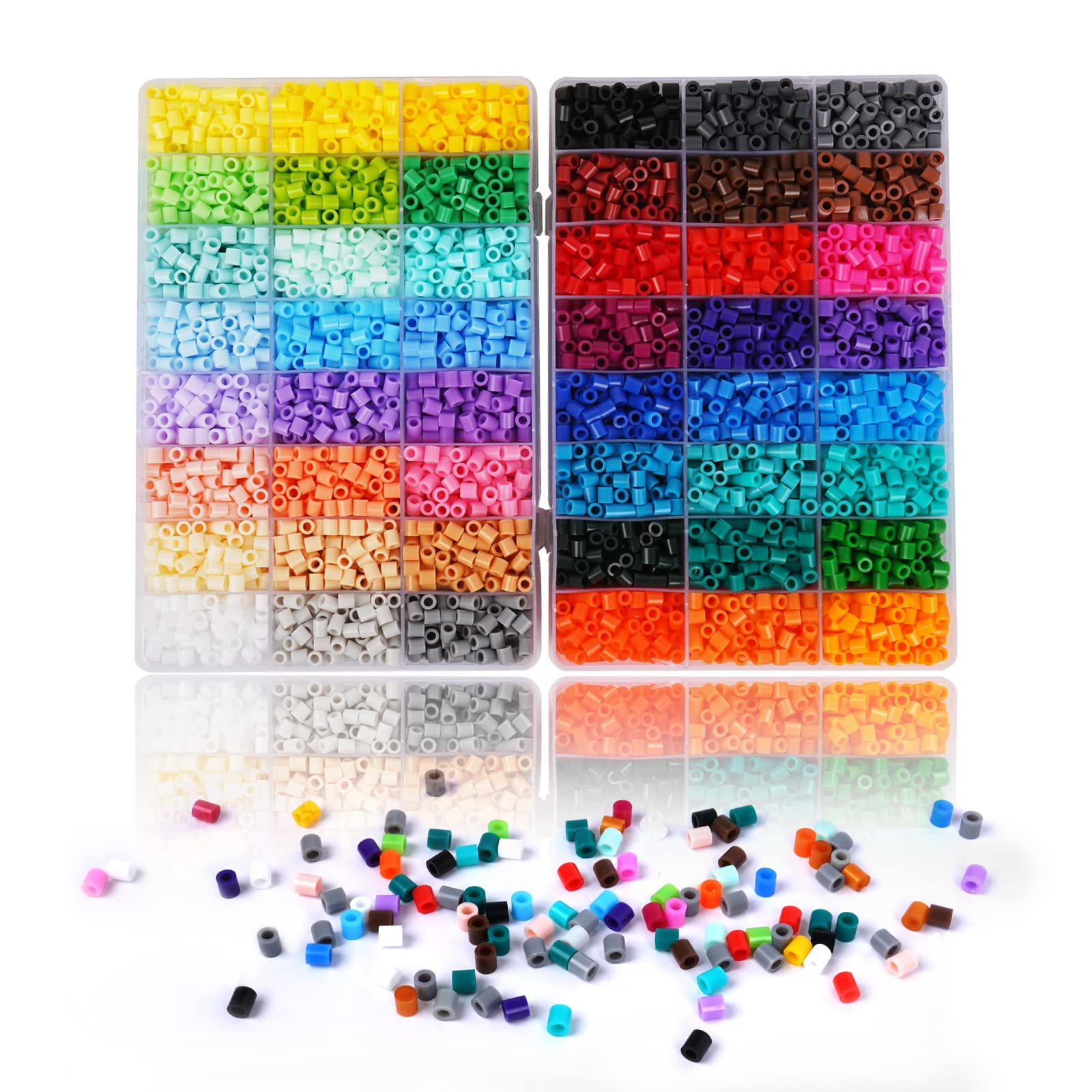 Pegboards for Perler Beads, 5000 Pieces Fuse Beads Kits Including 5 Large  Red
