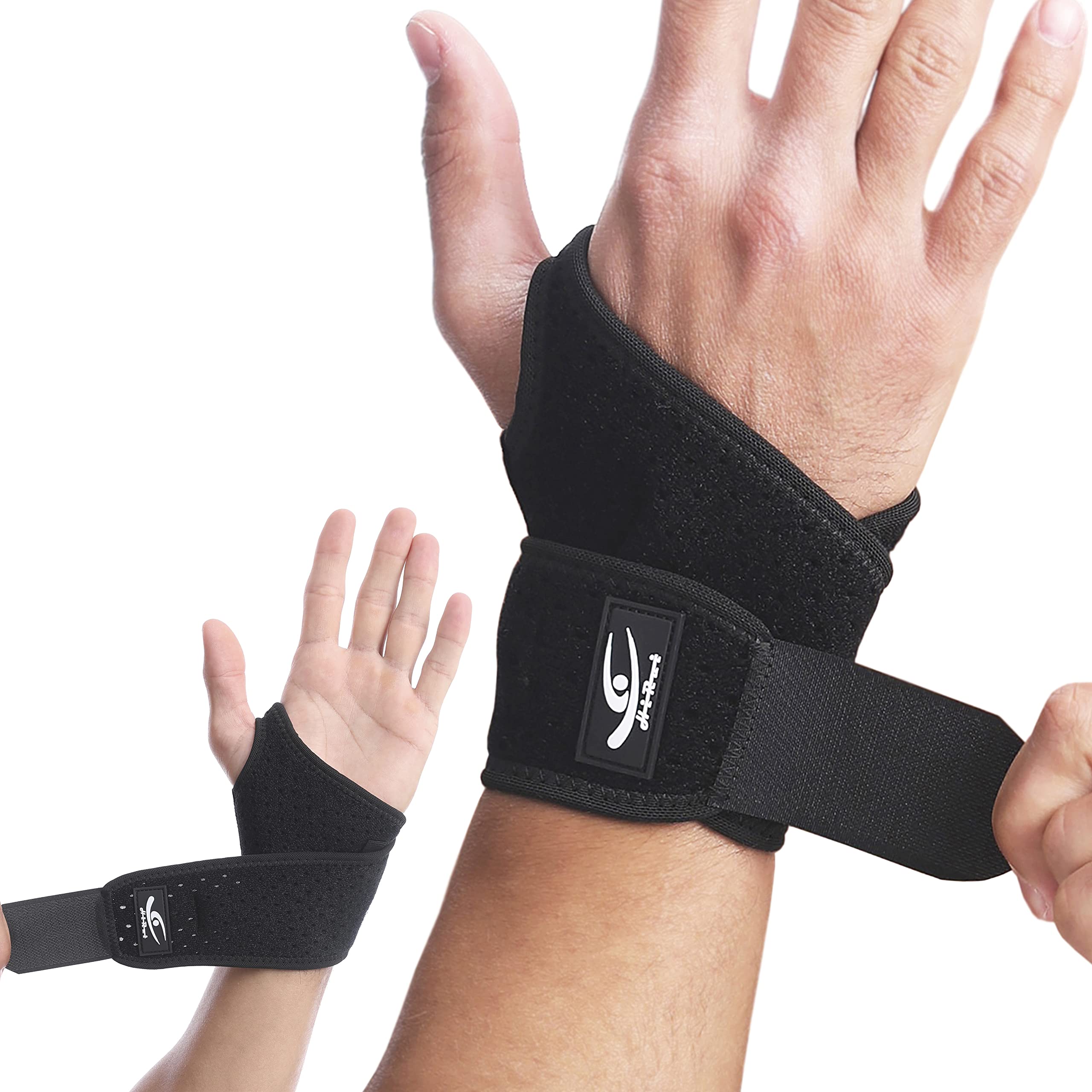  HiRui 2 Pack Wrist Compression Strap and Wrist Brace Sport Wrist  Support for Fitness, Weightlifting, Tendonitis, Carpal Tunnel Arthritis,  Pain Relief-Wear Anywhere-Adjustable (Black) : Health & Household