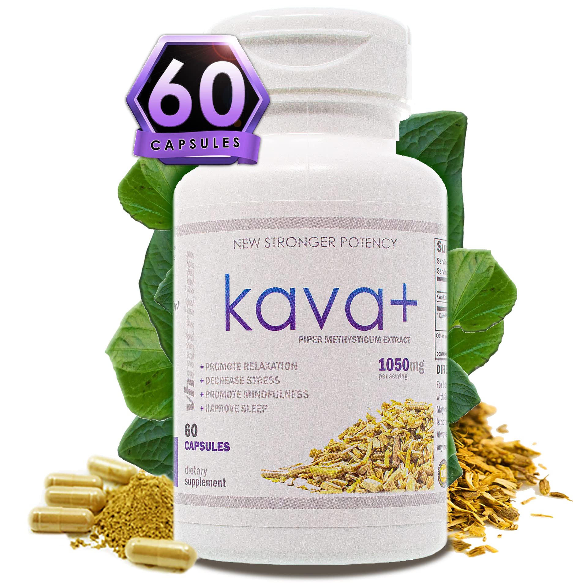 VH Nutrition KAVA+ Kava Kava Capsules Relax with 1050mg of Extra