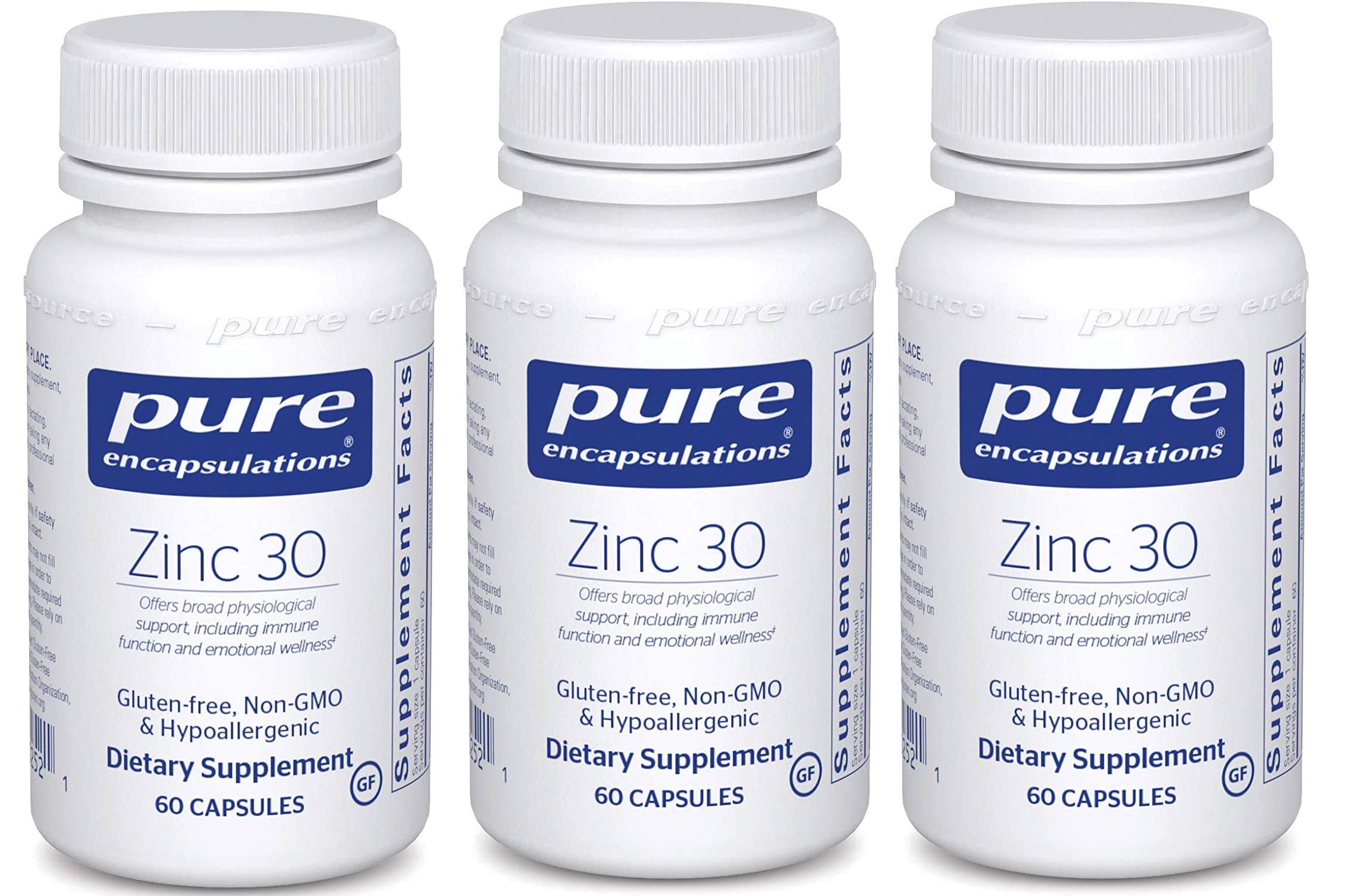 Pure encapsulations Zinc 30 Milligrams 60 Capsules (Pack of 3)