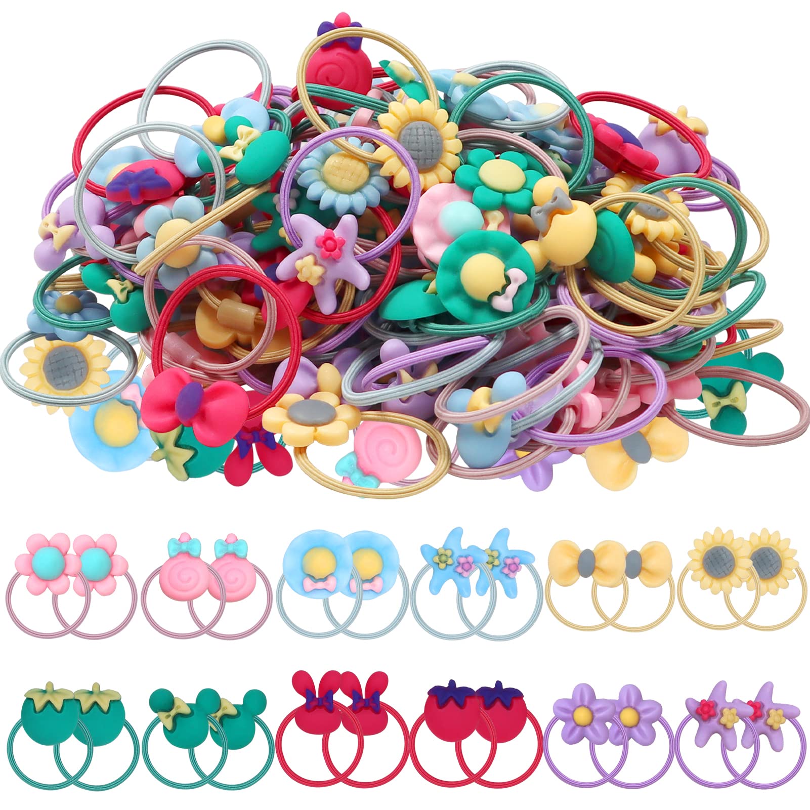 NIUREDLTD Pack Hair Ties Baby Toddlers Girls Elastics Hair Bands Black  Colorful Small Rubber Bands Ponytail Pigtails Holders Not Harm To Hair -  Walmart.com