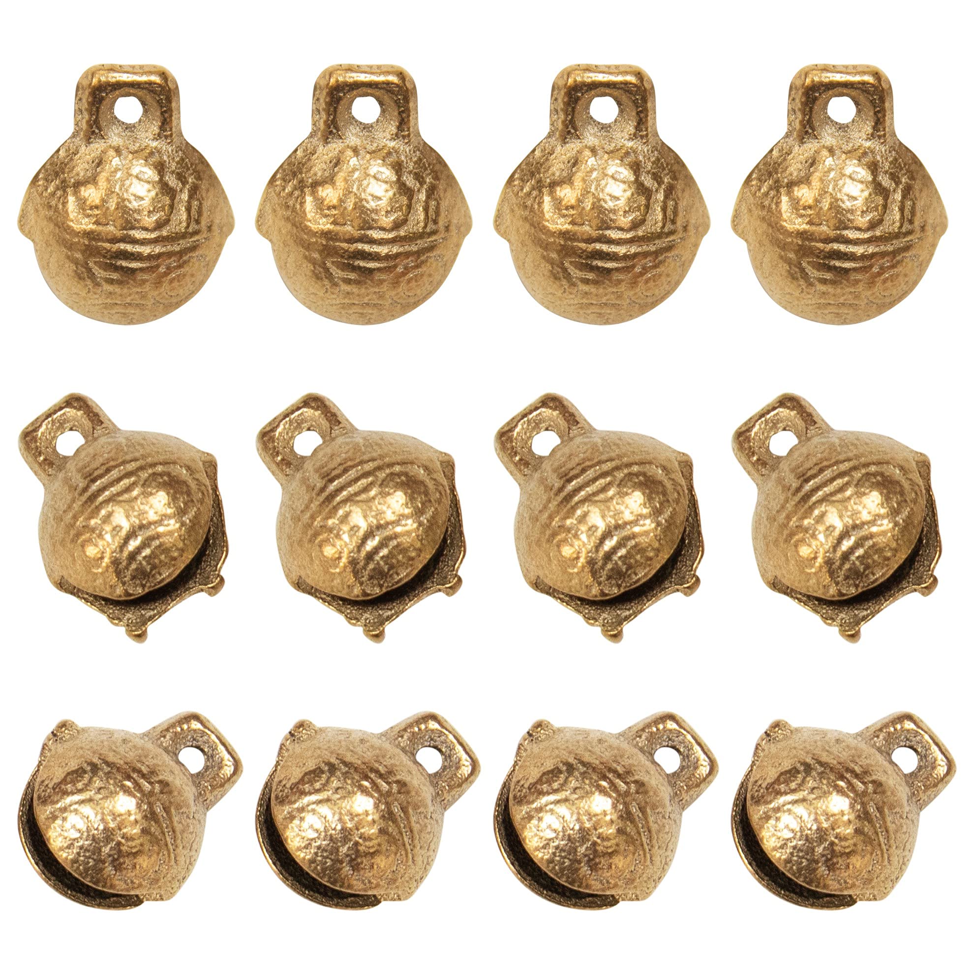 Framendino 30 Pack Vintage Tibetan Brass Bells Mini Jingle Feng