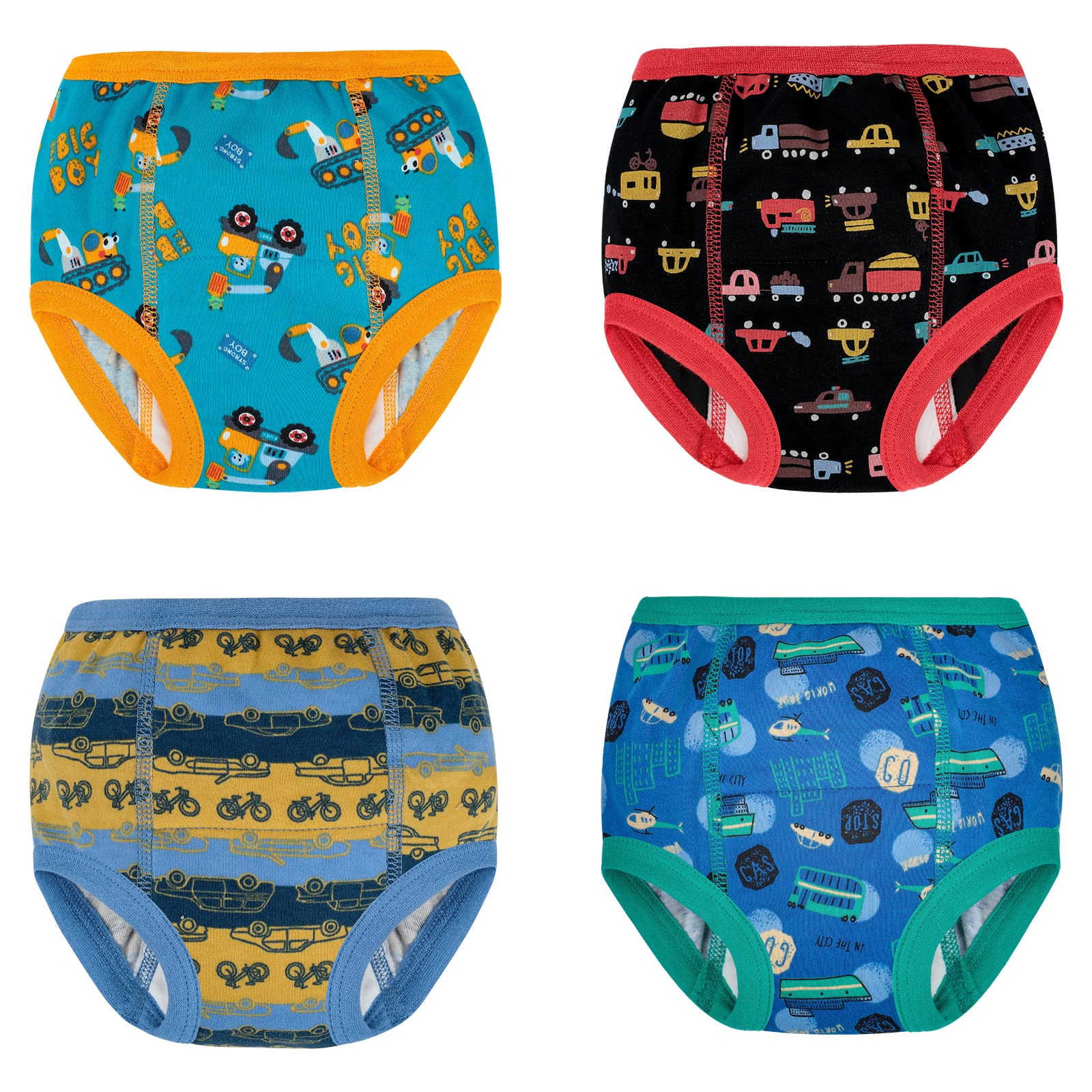 MooMoo Baby 4 Packs Training Underwear Absorbent Vehicle Potty