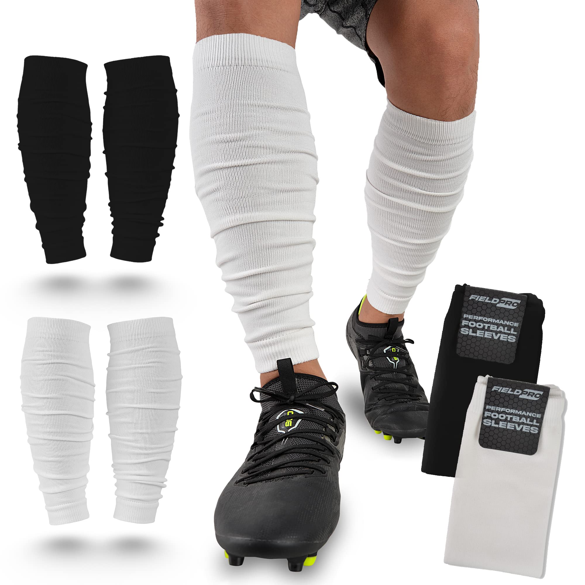 FieldPro Football Leg Sleeve for Adult & Youth - 2 Pairs, 6 Colors Leg  Sleeves for Men