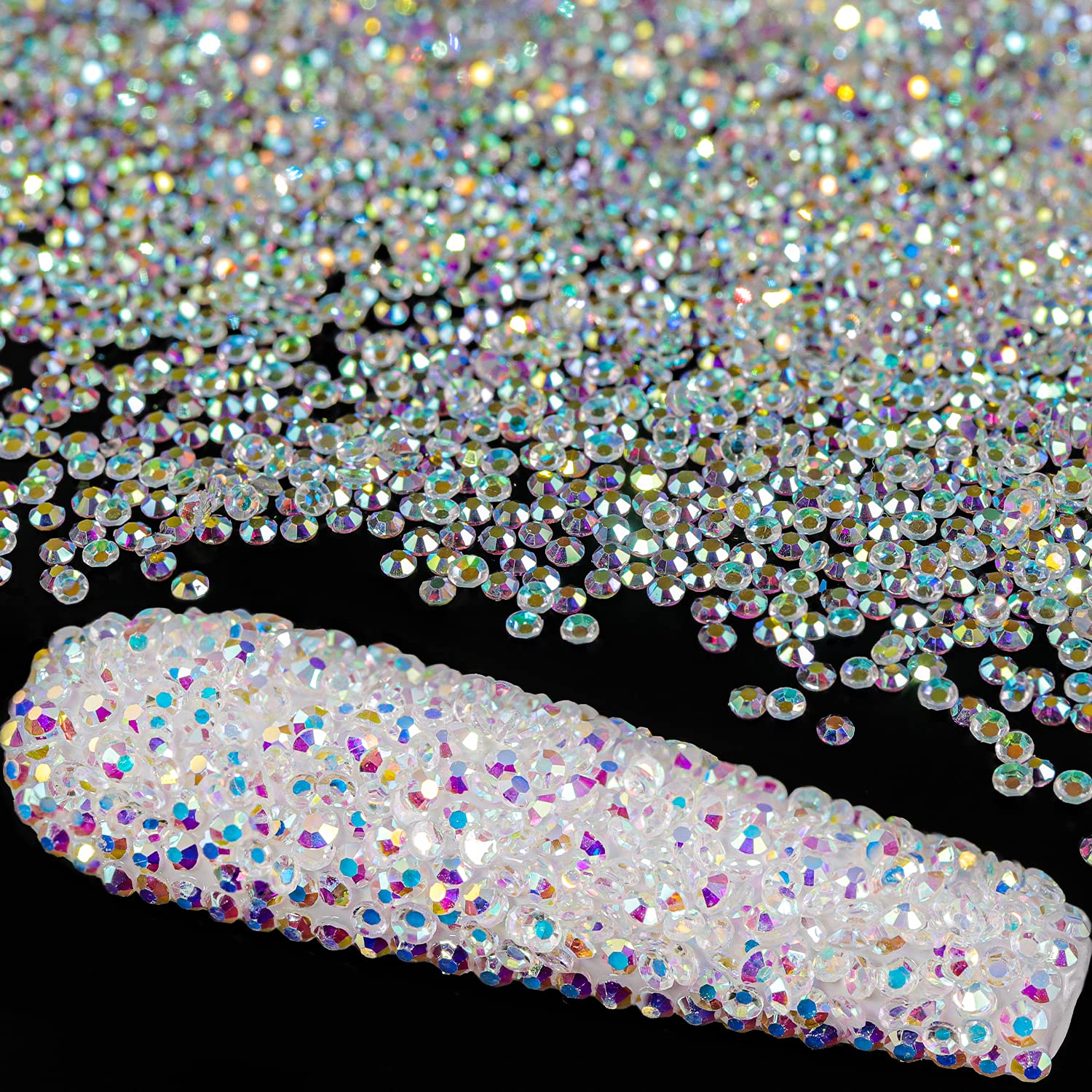  10000PCS Rhinestones Iridescent Crystals Long Lasting AB Shine  Like Swarovski for Nail Art Phone DIY Crafts& Nail Beauty Makeup Decoration  : Beauty & Personal Care