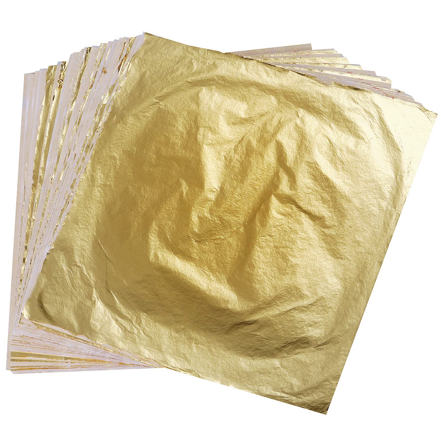 100 Sheets Imitation Gold Leaf for Painting, Arts, Gilding Crafting,  Decoration, 5.5 by 5.5 Inches Imitation Gold Foil Sheets