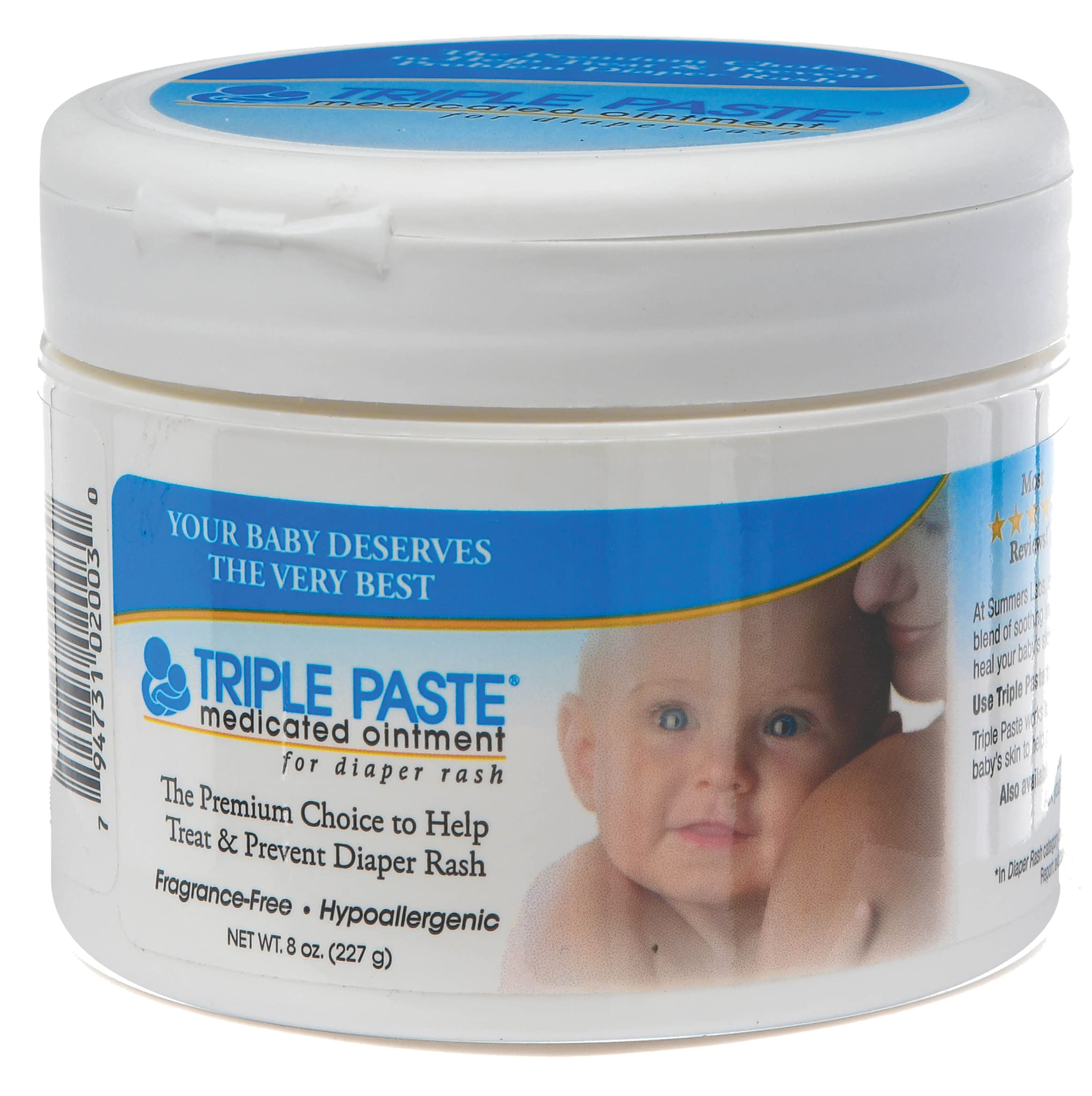 Triple Paste Diaper Rash Cream for Baby, Hypoallergenic Baby