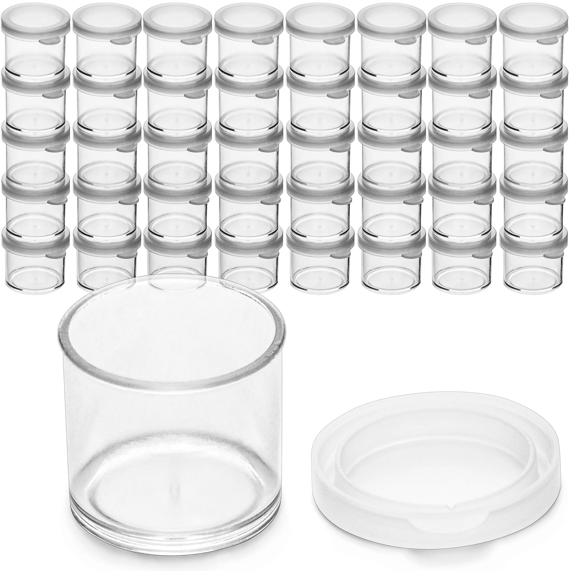 DecorRack 40 Plastic Mini Containers with Lids, 0.5oz, Craft Storage  Containers for Beads, Glitter, Slime