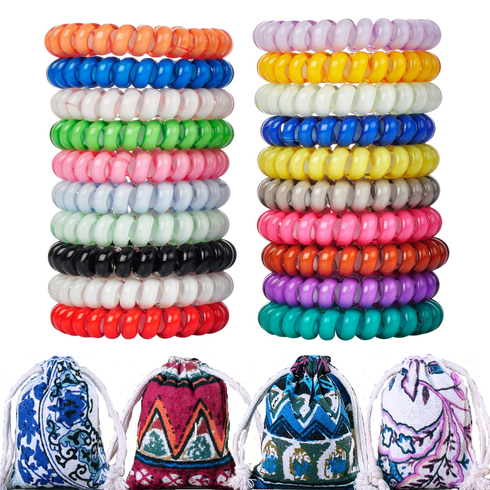 Honbon 10pc Spiral Slinky Hair Transparent Elastic Hair Tie Rubber Bands  For Girls & Women Random Color Plastic Telephone Wire Style Stretchy  Ponytail Hair Rubberband Holder Hand Bracelet : Amazon.in: Jewellery