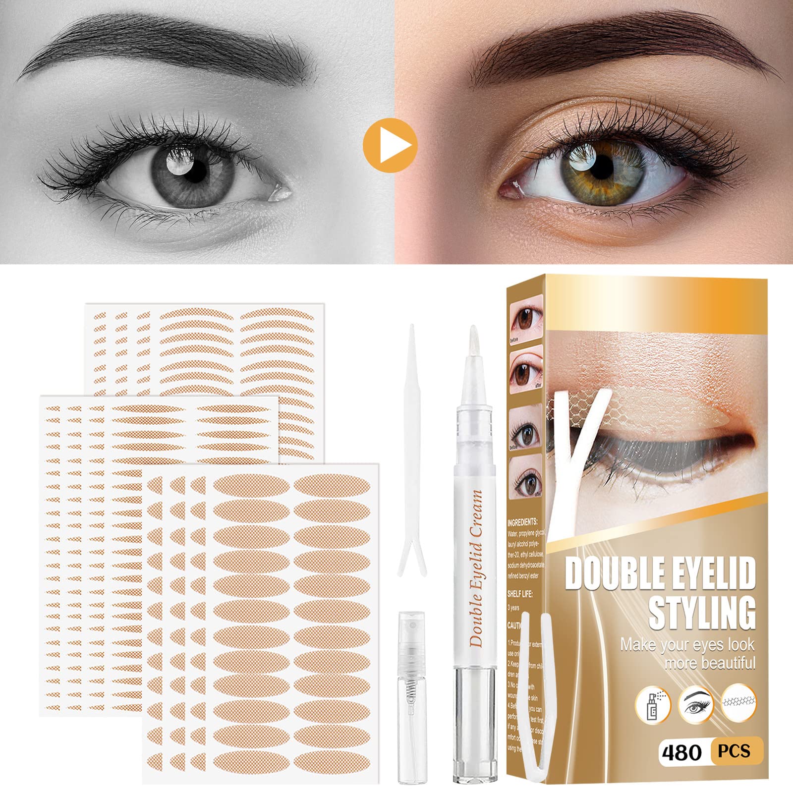 Beauty Clearance Eyelid Tape 480 Eyelid Lifting Strips Instant Invisible  Double Eyelid Tape For Heavy Hooded And Sagging Single Eyelid Big Eye Tool  Fo