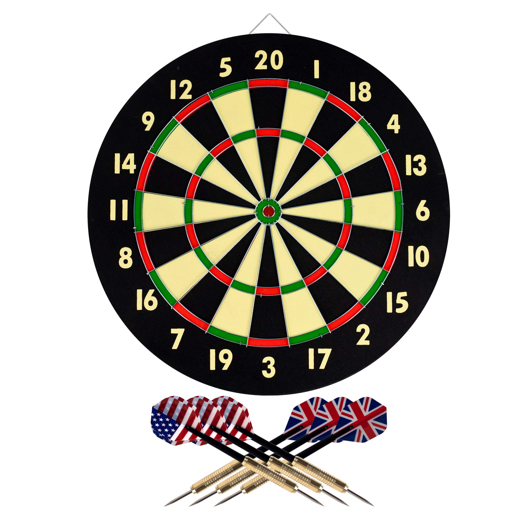 Paper Wound Dart Board Indoor Hanging 20-Point Darts and Target Bullseye  Game Comes with Six