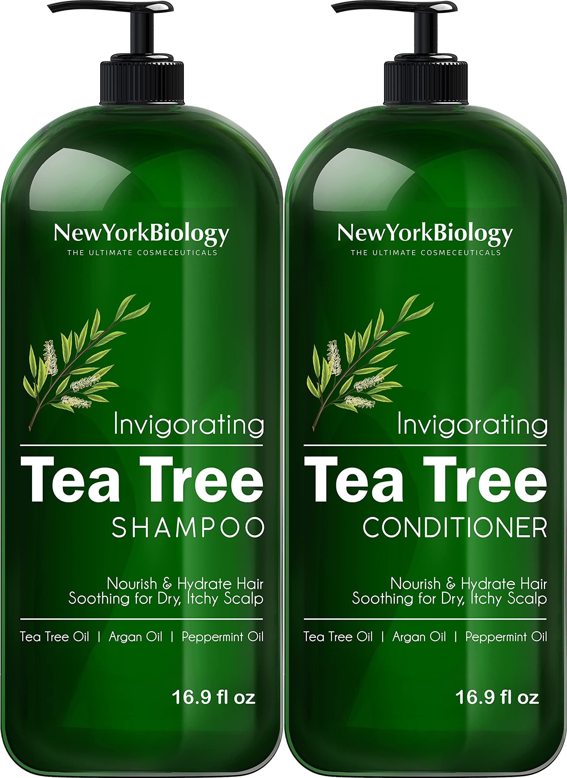 New York Biology Tea Tree Shampoo and Conditioner Set Deep for Dandruff and Dry
