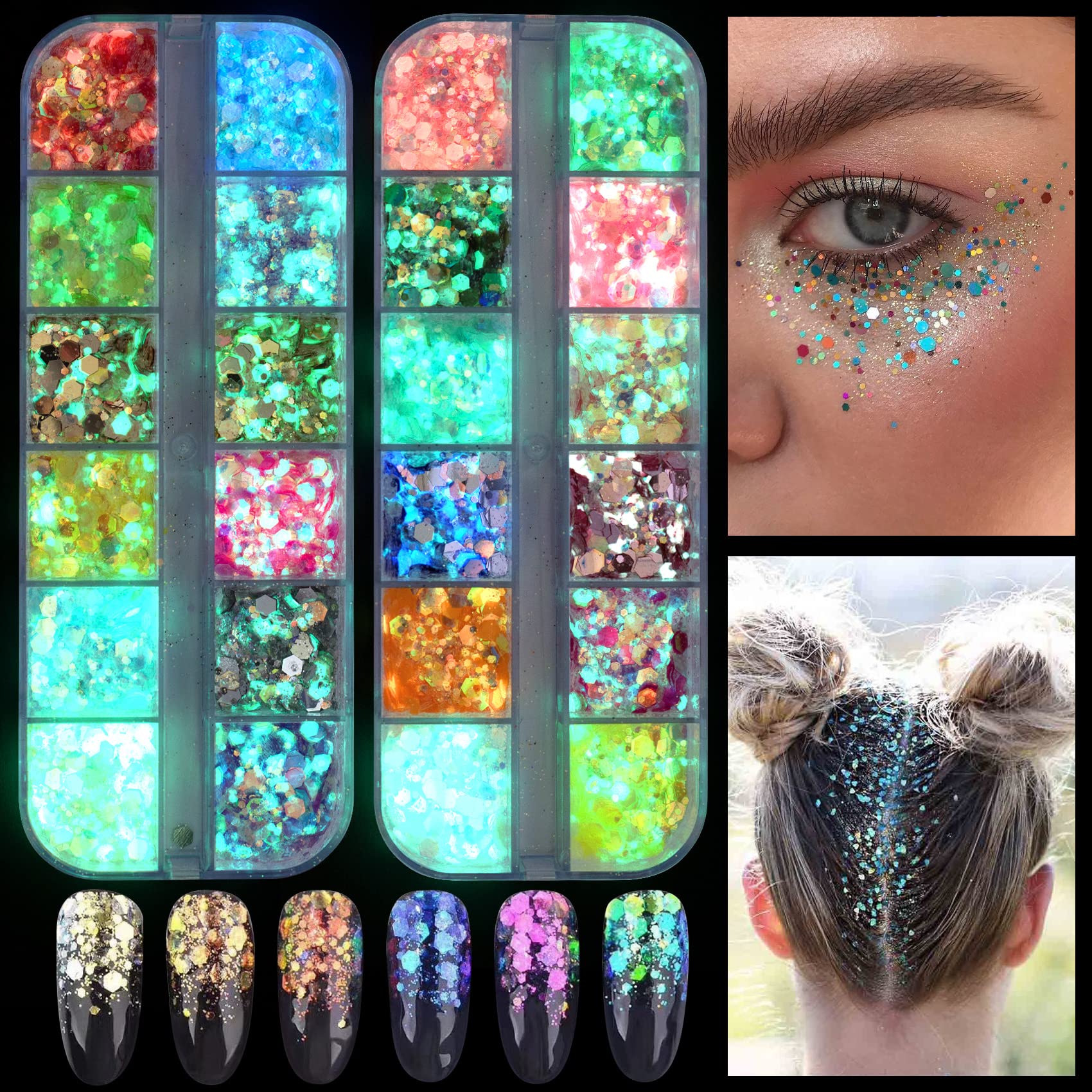 Chunky Glitter  Cosmetic grade glitter, Glitter makeup, Glitter