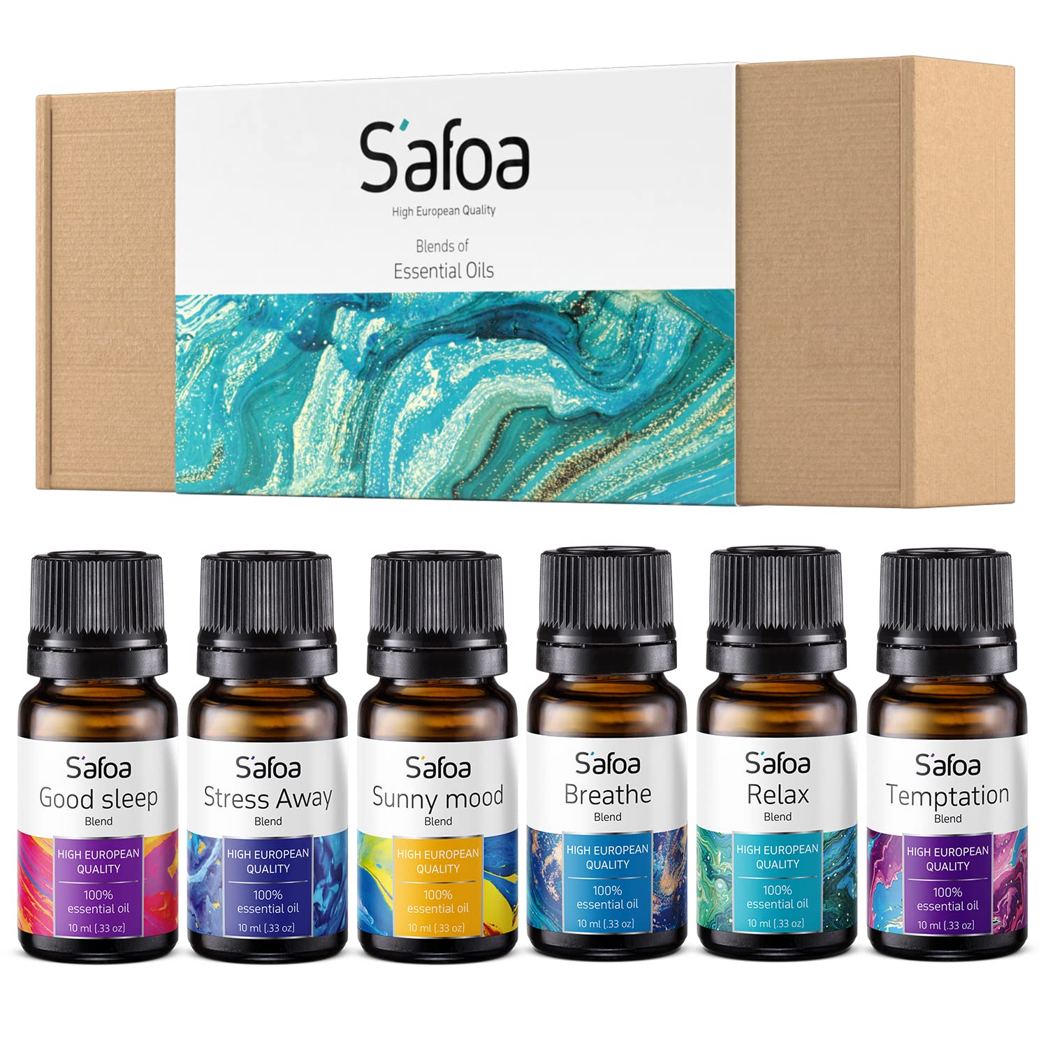 Top 6 Blends Essential Oils Set - Aromatherapy Diffuser Blends Oils for  Sleep, M