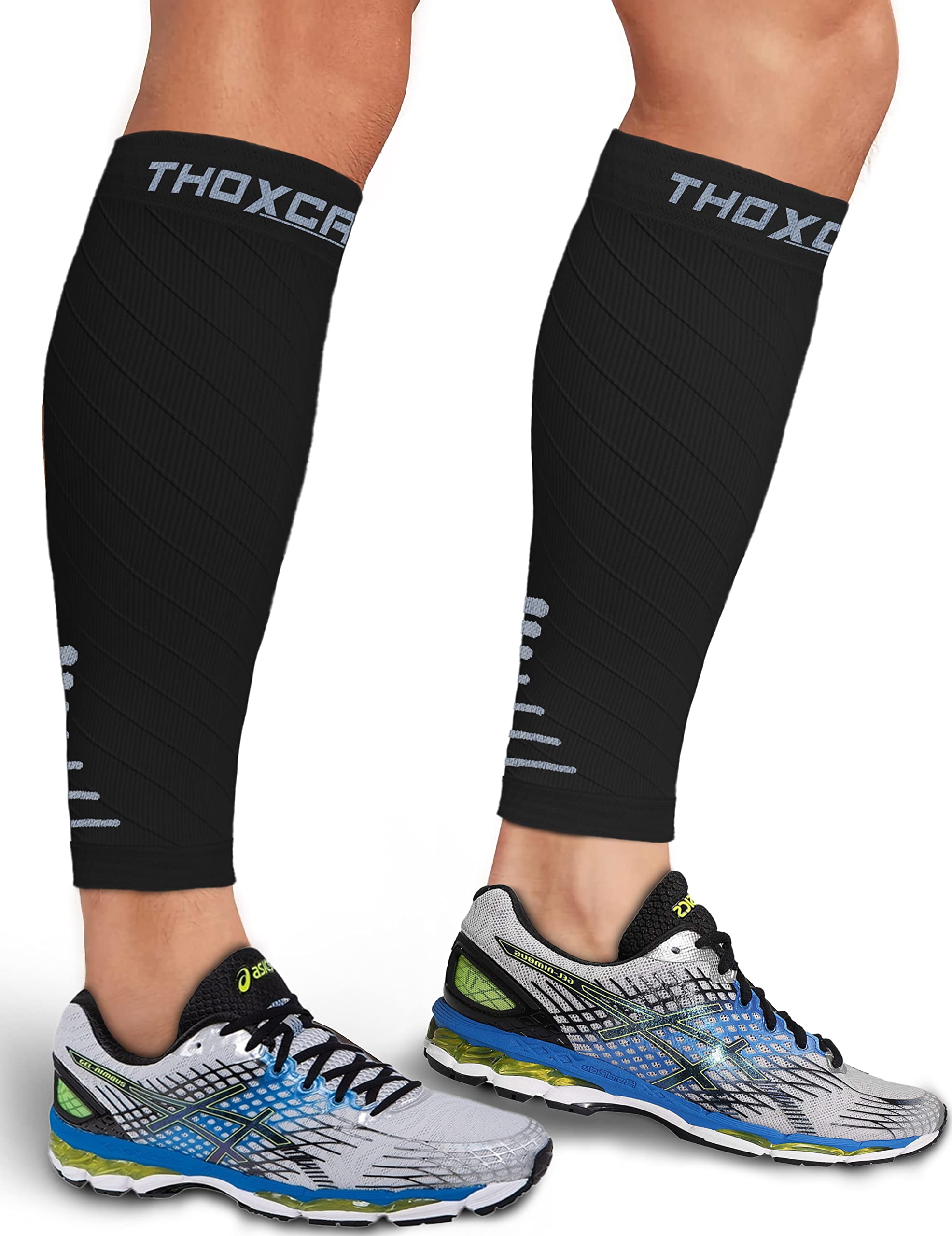 Calf Compression Sleeves For Men And Women - Leg Compression Sleeve -  Footless Compression Socks for Runners, Shin Splints, Varicose Vein & Calf  Pain
