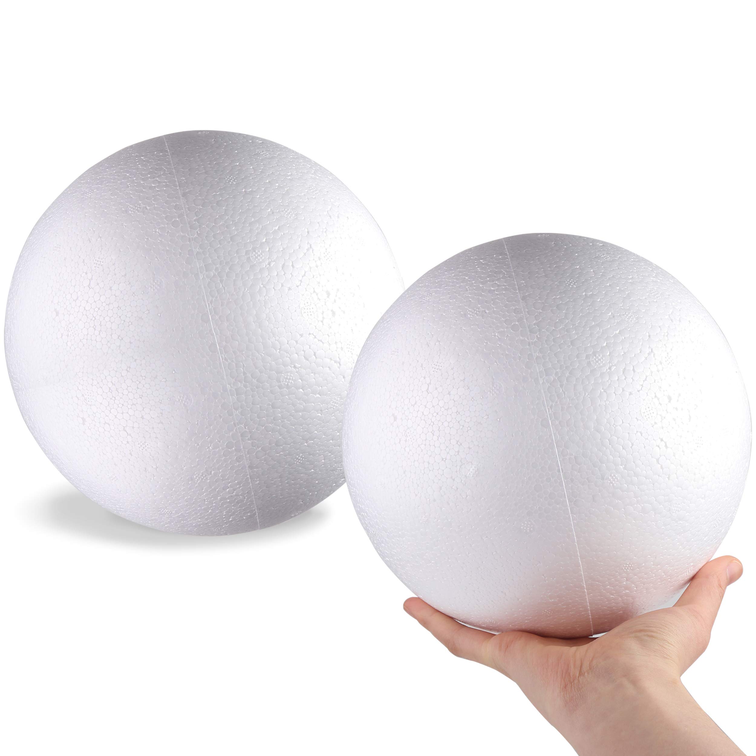 DIYASY 8 Large White Foam Balls 2 Pack Giant Foam Balls Smooth