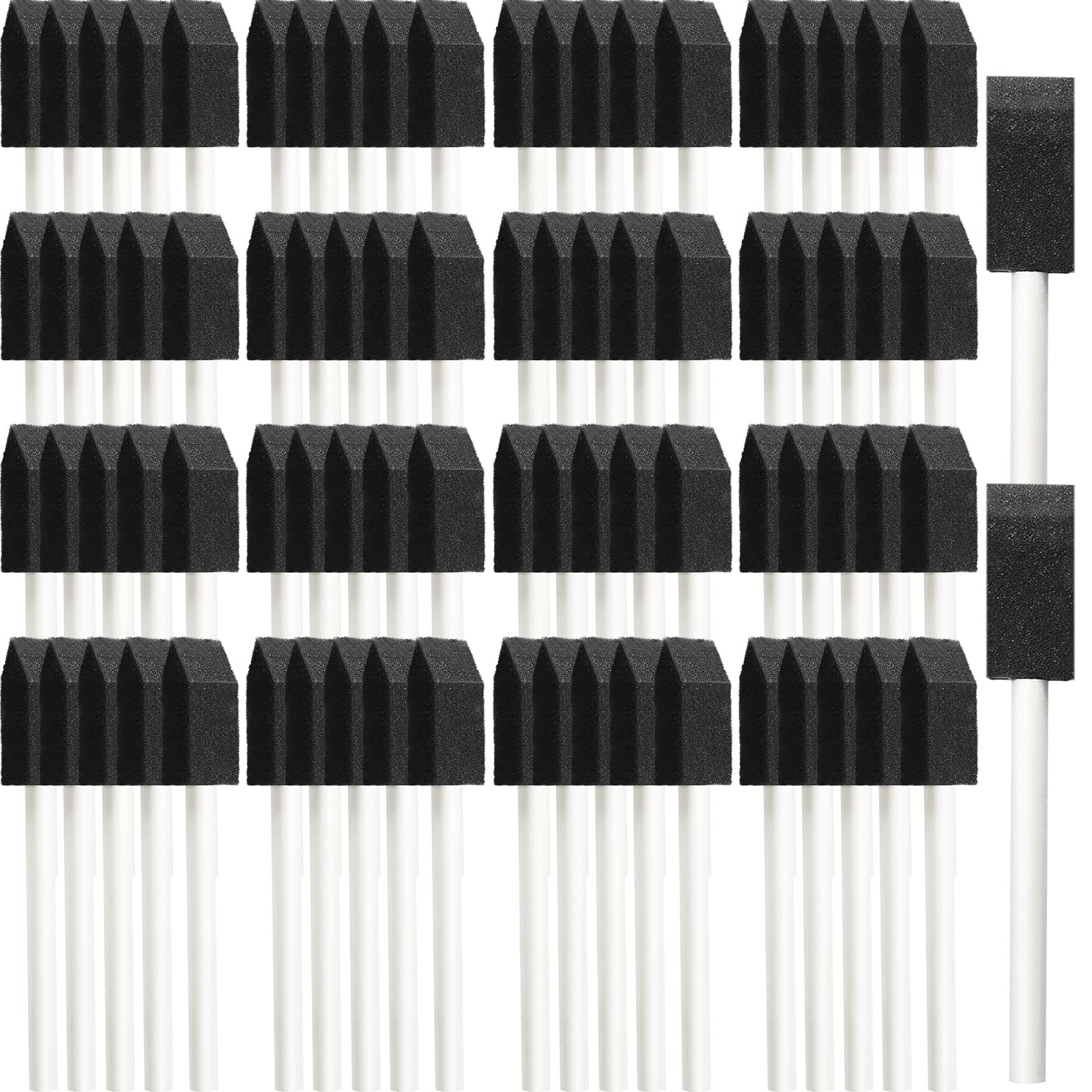 200 Pack Foam Brush Bulk Foam Paint Brushes Sponge Black Foam Brushes for  Painting 1 Inch with Handle Wood Grip Foam Art Paintbrushes for Paint  Crafts Art Acrylics Stains