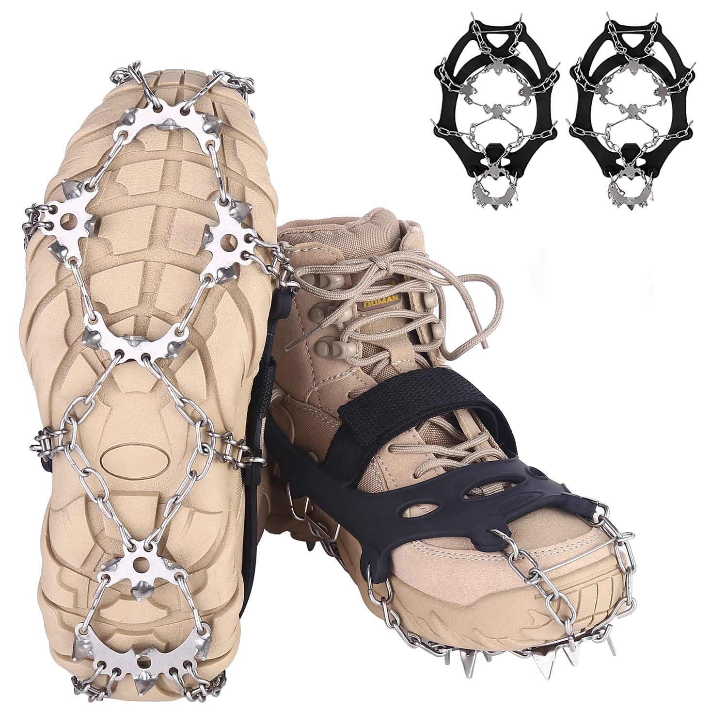 VANGAY Crampons Ice Cleats for Shoes Boots Women Men 19 Spikes