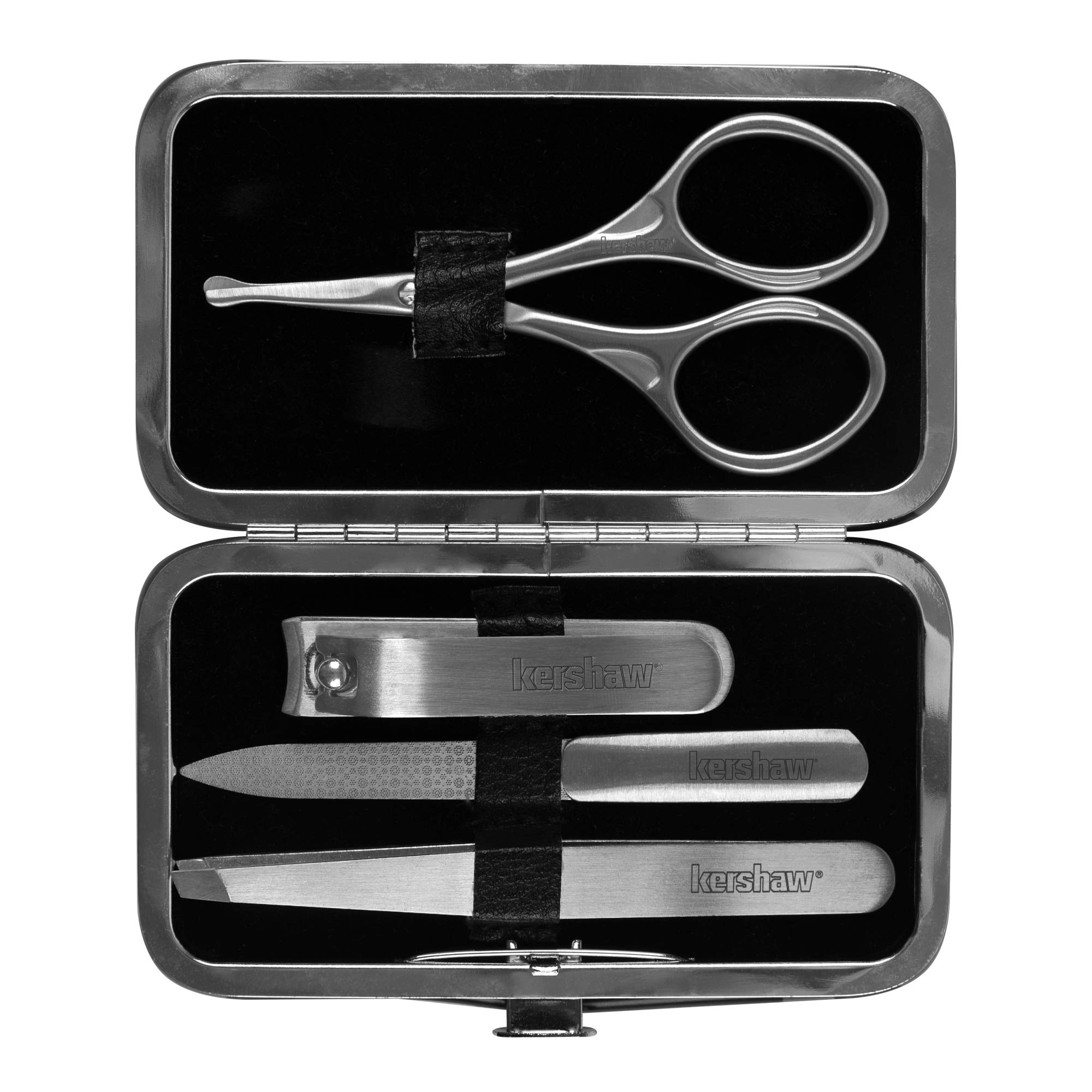 Kershaw Men's Stainless Steel Manicure Set 4-Piece with Case