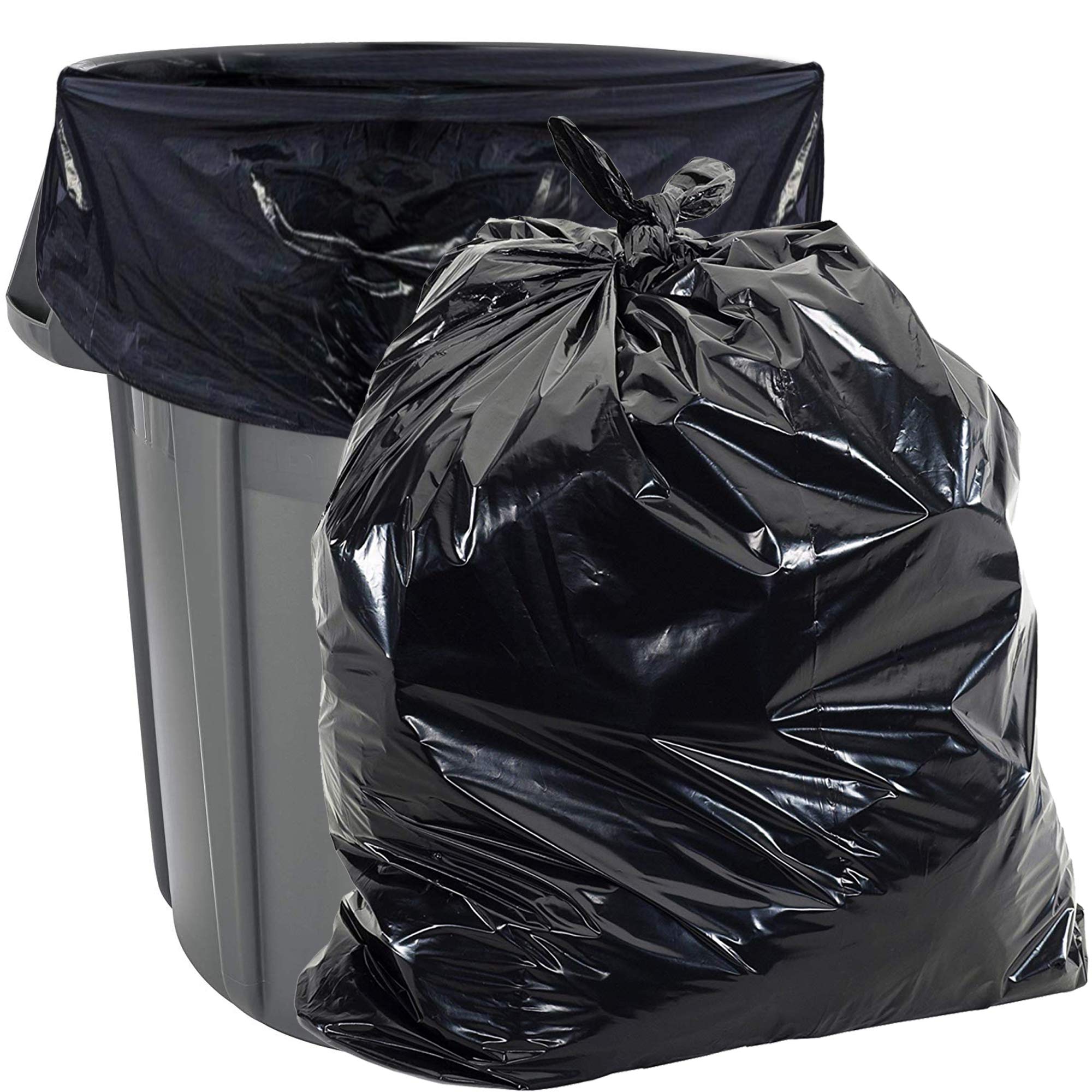 Aluf Plastics Heavy Duty 55 Gallon Trash Bags - (Value 50 Pack) - 1.5 MIL  equivalent Industrial Strength Plastic 35 x 55 for 50-55 Gal Cans -Fits  Toter, Rubbermaid Brute, Carlislie Bronco etc.