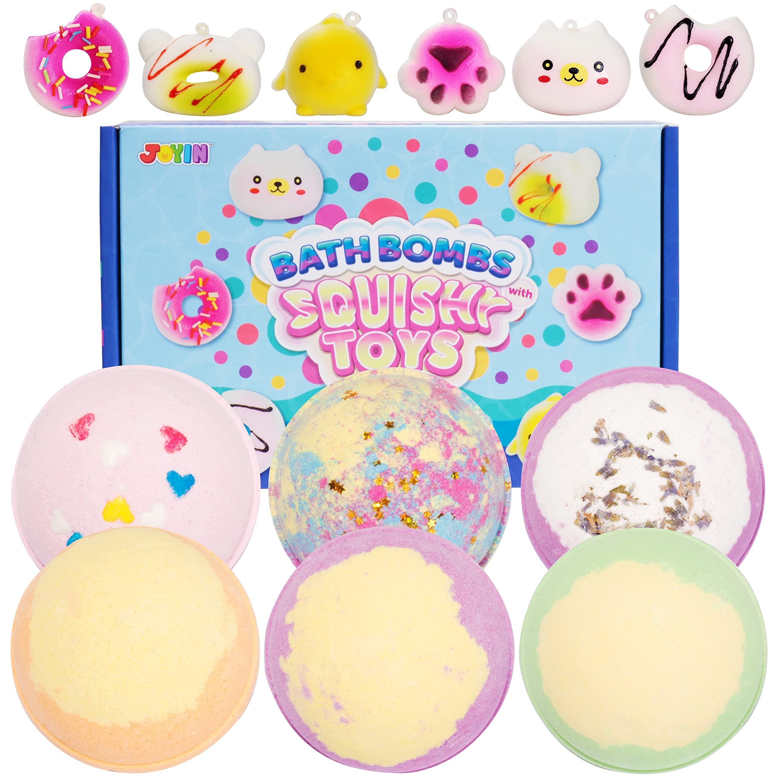 JOYIN Bath Bombs with Squishy Toys, 6 Packs Bubble Bath Bombs with Squishy  Toys SPA Bath Fizzies Set, Great Gift Set for Birthday, Christmas,  Valentines Day, Easter for Boys and Girls