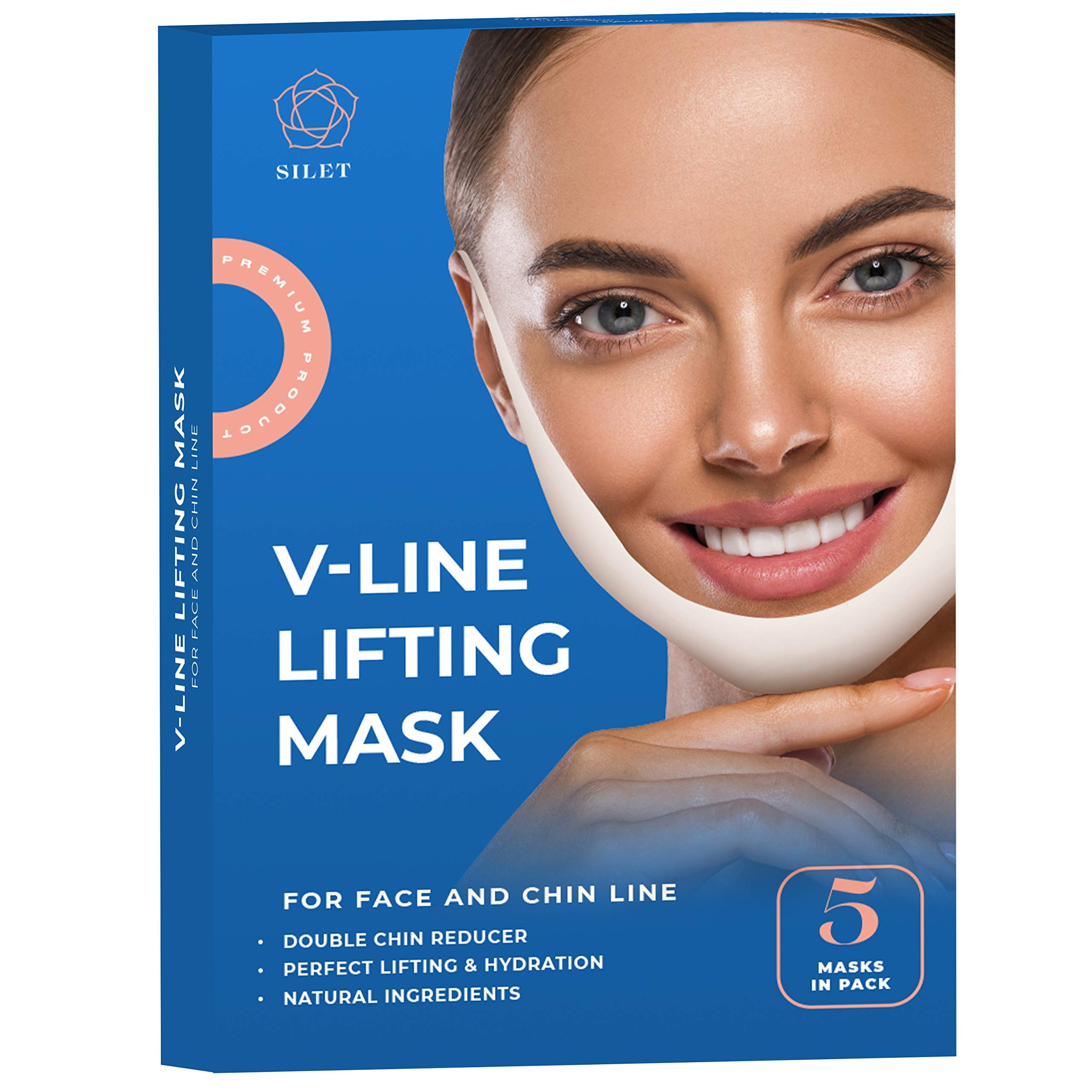 V Line Mask Double Chin Reducer Strap Face Lifting Slimming Nake Contour  Tightening Firming Tape Neck Bandage Eliminates Wrinkles Firming  Moisturizing Painless No Fat Facial Shaper For Women 5 Pcs