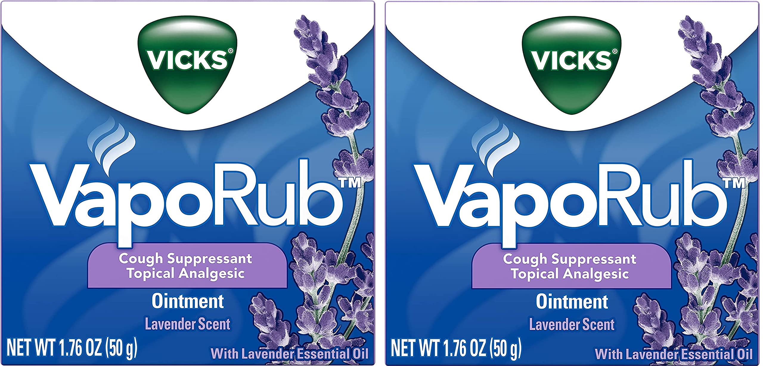 Vicks VapoRub Lavender Scent Cough Suppressant Topical Chest Rub & Analgesic Ointment Medicated
