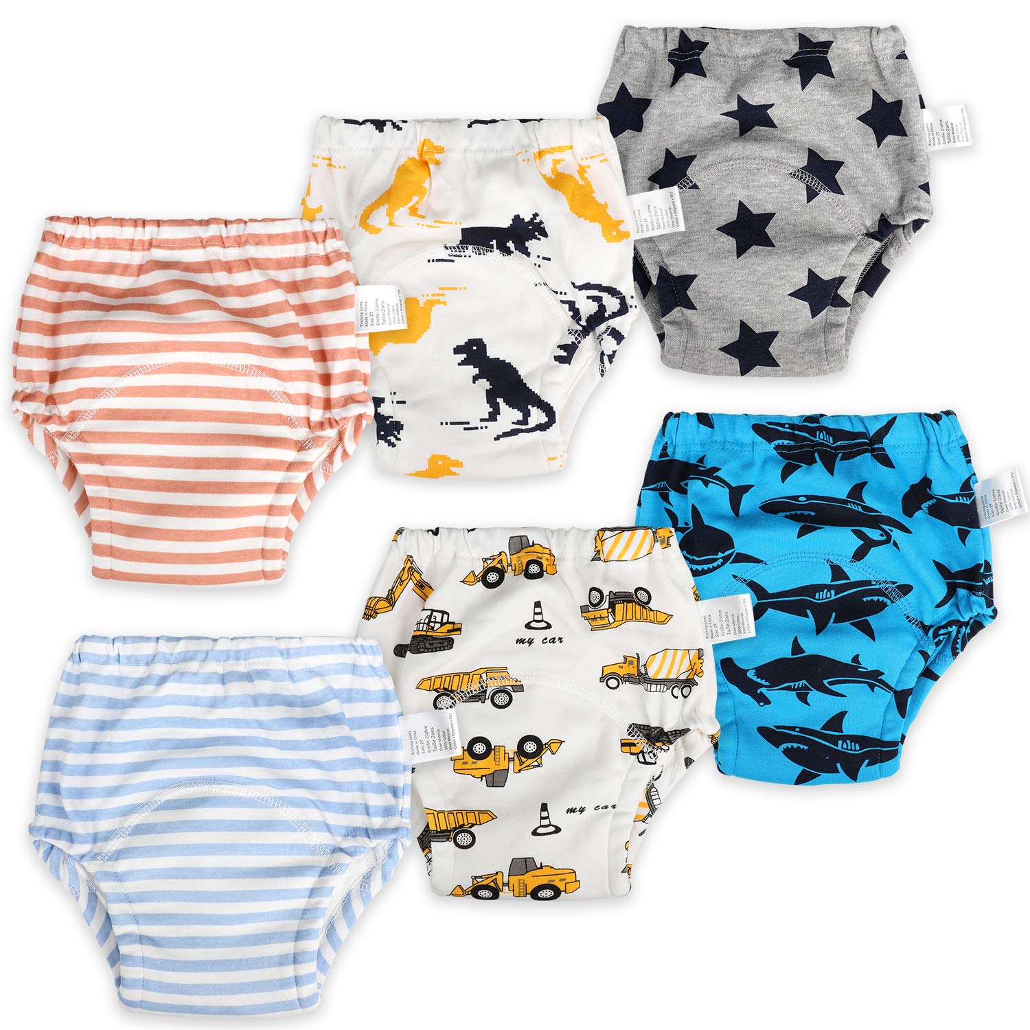 MooMoo Baby 6 Packs Cotton Training Pants Reusable Toddler Potty