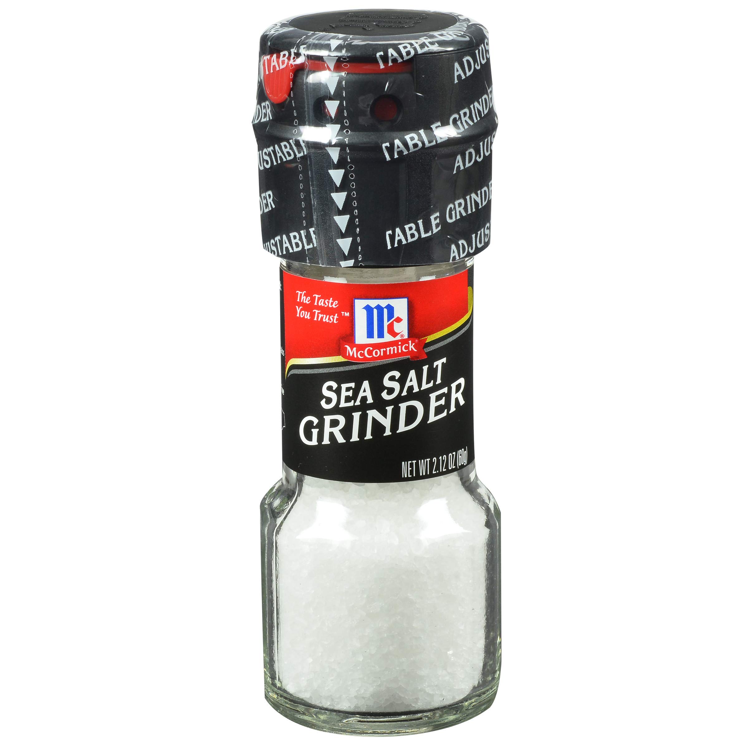 McCormick Sea Salt Grinder, 2.12 oz (Pack of 6) - One 6 Pack of 2.12 Ounce  Glass Bottles of Mediterranean Sea Salt, Best for Tabletop Use