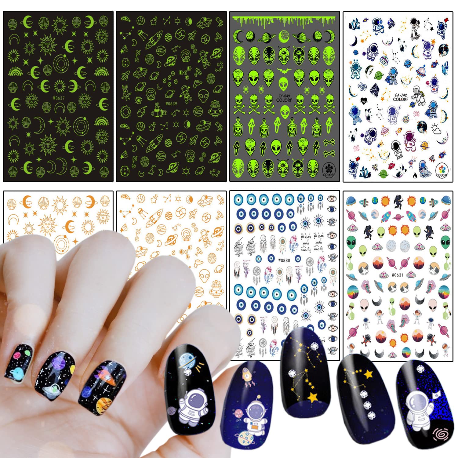 Fashion Colorful Decals Manicure 3D Art Stickers Decal Manicure Self  Adhensive Nail DIY Design Nail Art Stickers for Nail Tools Decorations