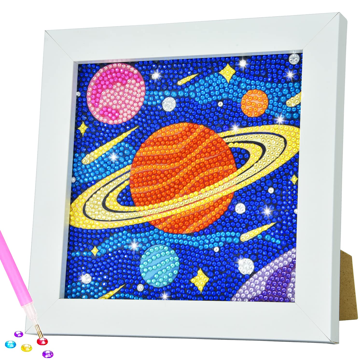 Aclarastra Diamond Painting Kits for Kids - Space Diamond Art for Kids Boys  Gifts Ages 6-8-10-12 Mosaic Dot Gem Art Painting Kit with Frame Space  Themed Gifts Toy Decor Arts and Crafts