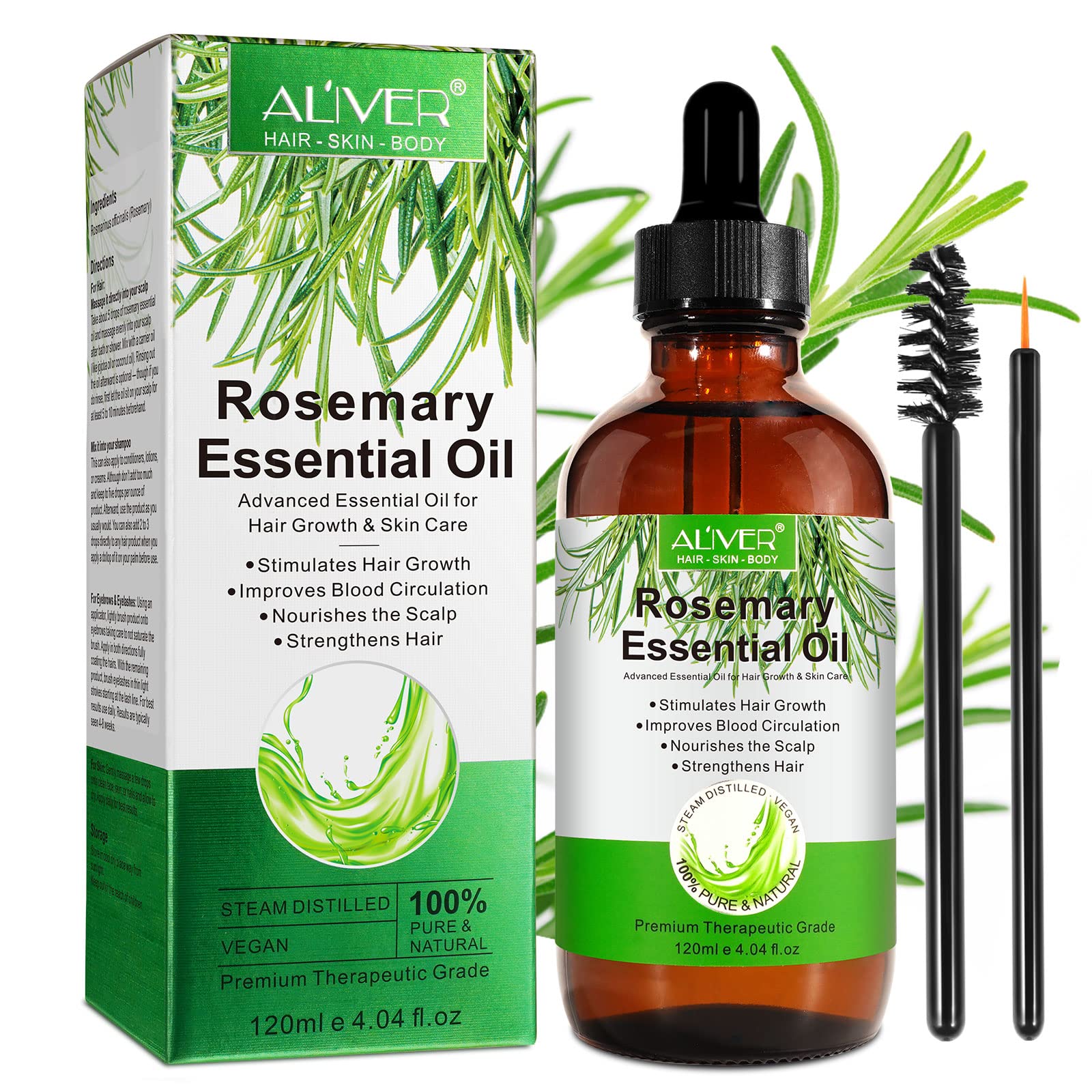 Rosemary Mint Scalp & Hair Strengthening Oil, Rosemary Oil for Hair Growth,  Rosemary Essential Oil for Scalp & Hair, Strengthens Hair and Stimulates