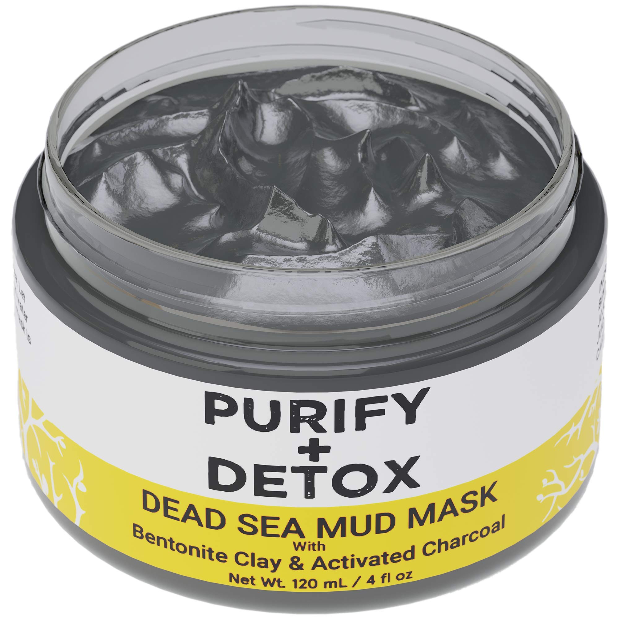 Doppeltree Dead Sea Mud Mask with Bentonite Clay and Activated Charcoal -  NO DRYING Facial Mask to Minimize Pore Clear Blackheads- Great for Armpit  Detox too - Formulated in San Francisco