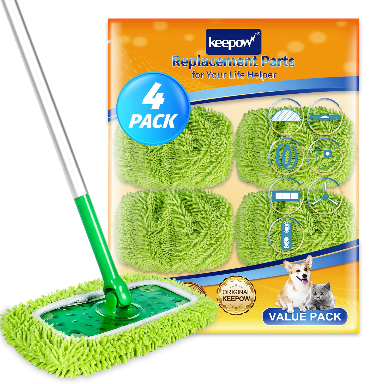 Dust Mop Refill,reusable & Washable Mop Pads(mop Is Not Included