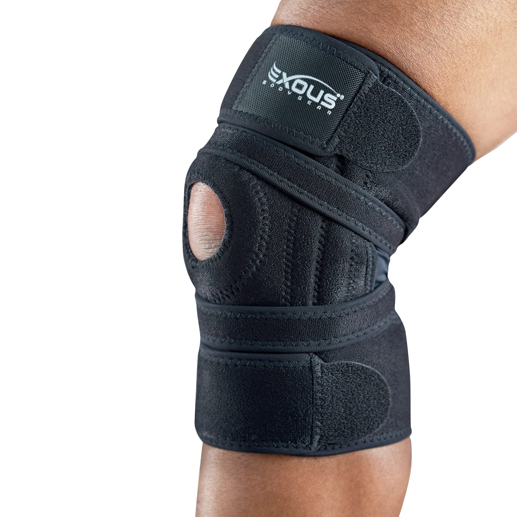 EXOUS BODYGEAR Knee Brace Meniscus Tear Support Fits Women, Men For  Arthritis Acl, Mcl Pain Patented 4-way Adjustable NonSlip Wraparound Strap  Dual Side Stabilizer For Patella Stability Size medium