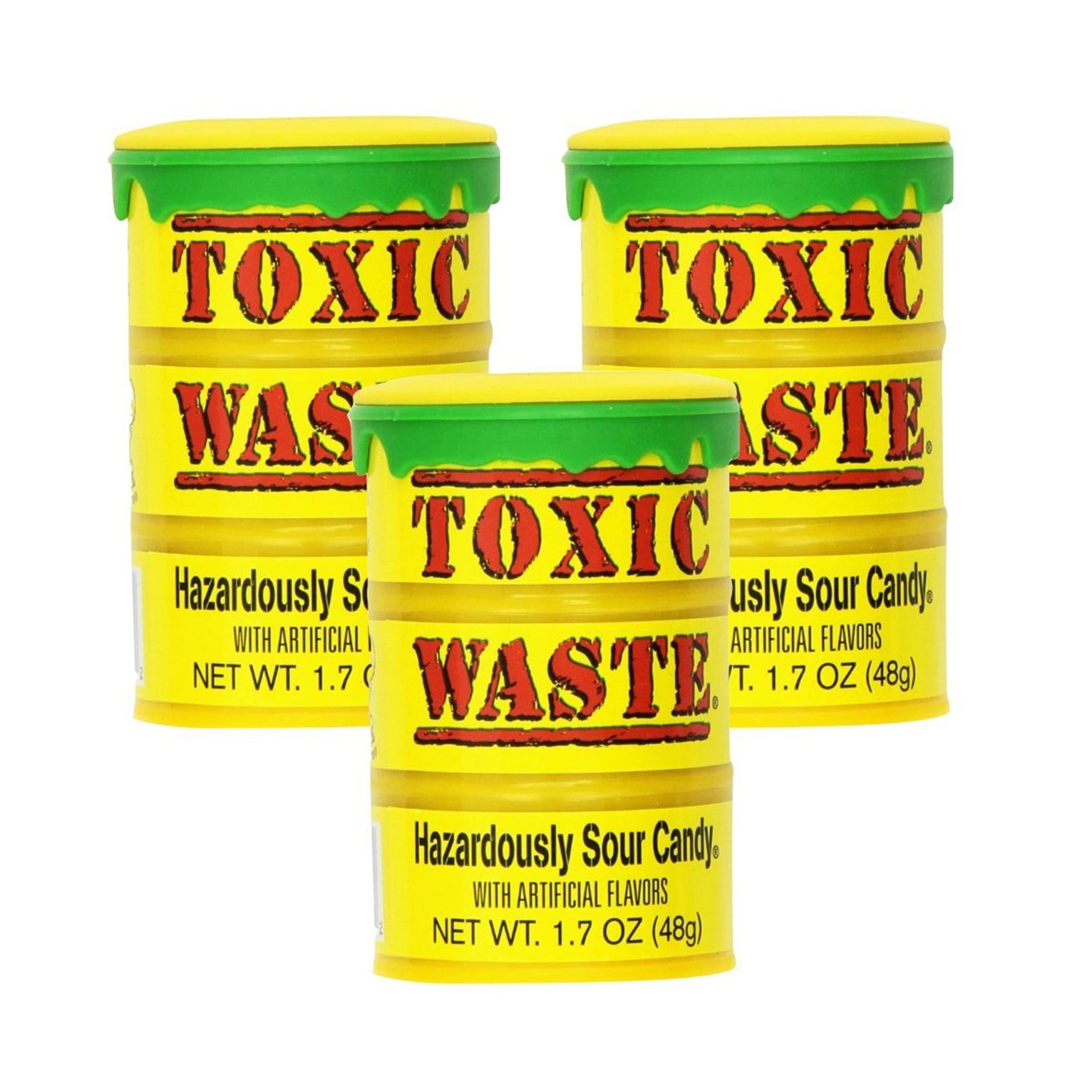 TOXIC WASTE | 1 Pound Bag Assortment of Toxic Waste Sour Candy - 5 Flavors:  Apple, Watermelon, Lemon, Blue Raspberry, and Black Cherry