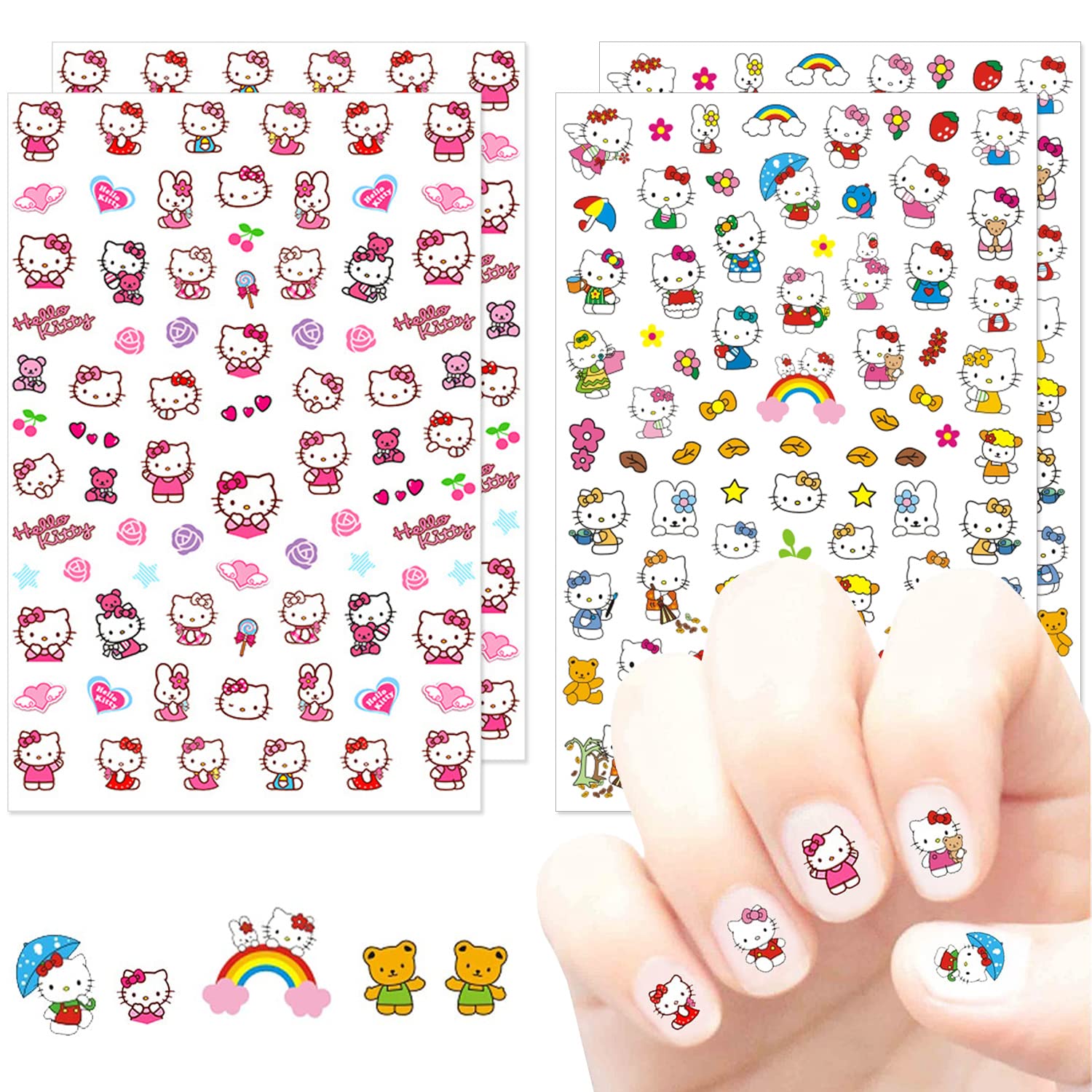 Cute Animation Nail Stickers Set Plastic Nail Decals Perfect - Temu