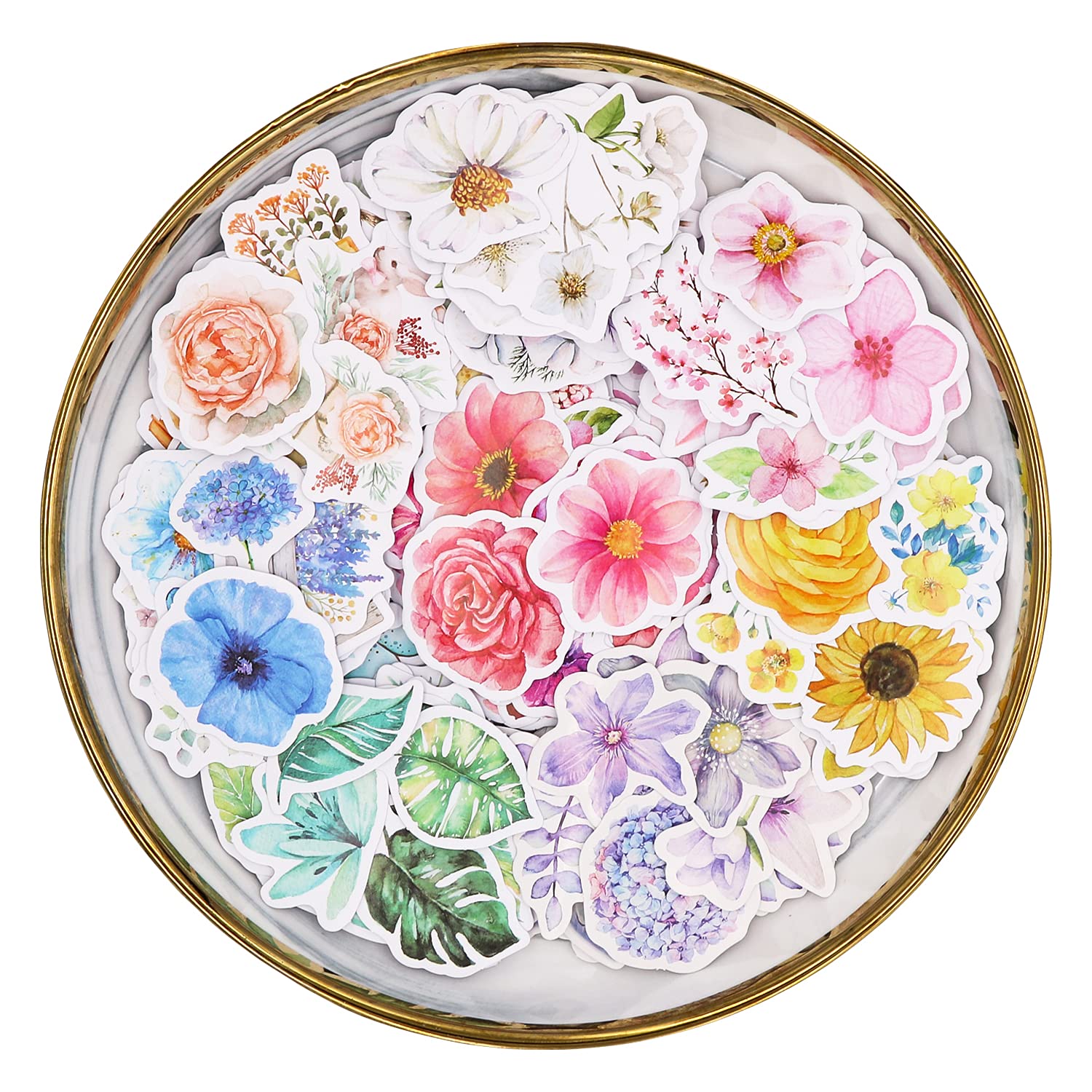 Knaid Flower Stickers Set  360 Pieces  Decorative Assorted Floral Sticker For Scrapbooking Planner Bullet Journals Suppliesrdd21