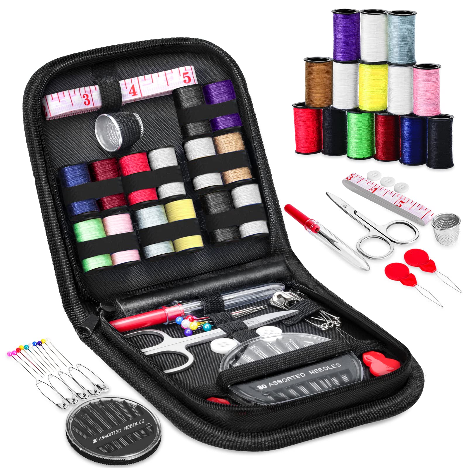 Sewing Kit for Adults - over 100 Sewing Supplies and Accessories - Needle  and Thread Kit for Sewing - Hand Sewing Kit Basic for Small Fixes - Sewing  Kit for Beginners for Travel Emergency