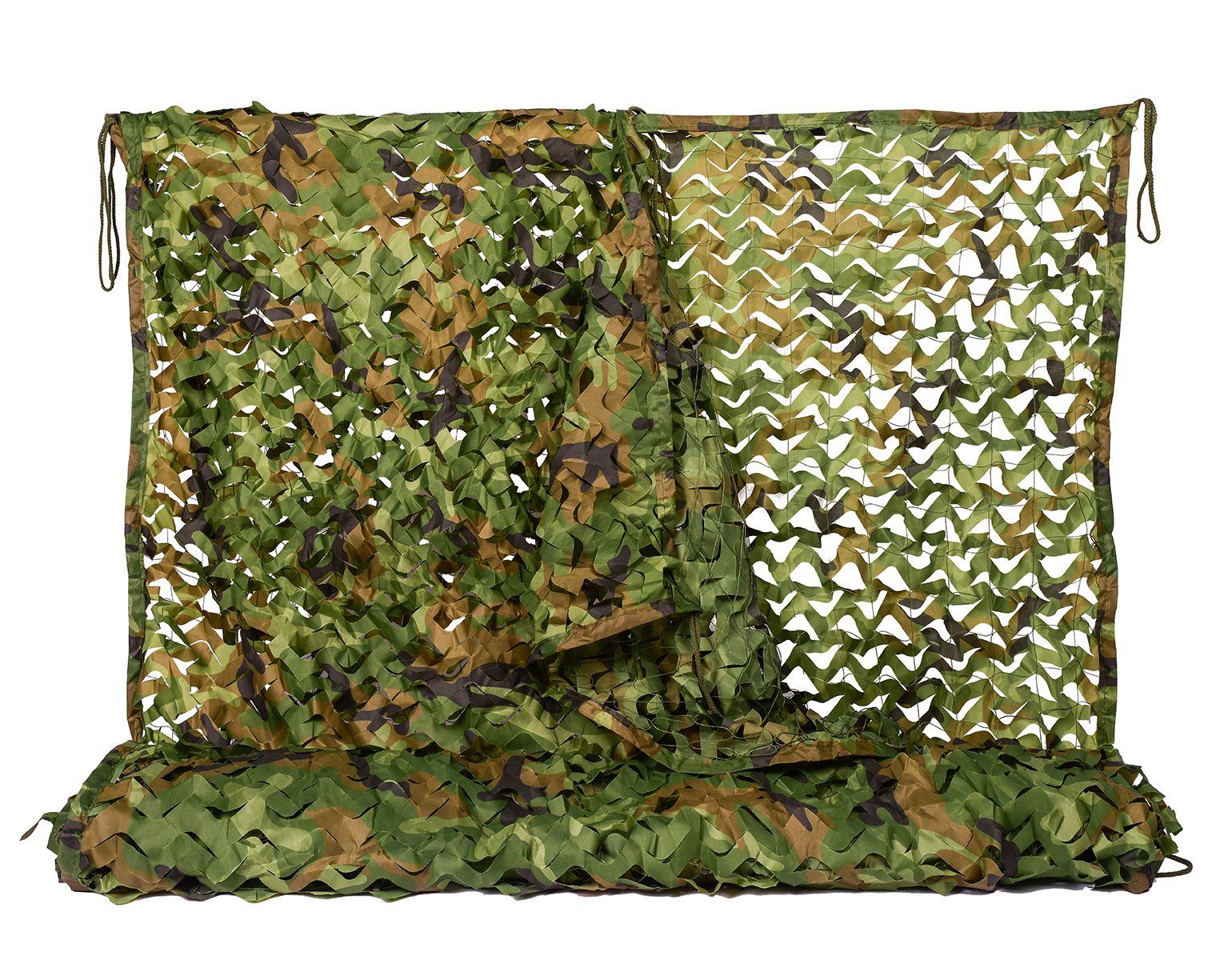 NINAT Woodland Camo Netting Camouflage Net with Nylon Mesh Net 3 x 6.5Ft -  19.6 x 19.6Ft for Camping Military Hunting Shooting Sunscreen Nets Woodland  150D 6.5ft x 10ft(2M x 3M)