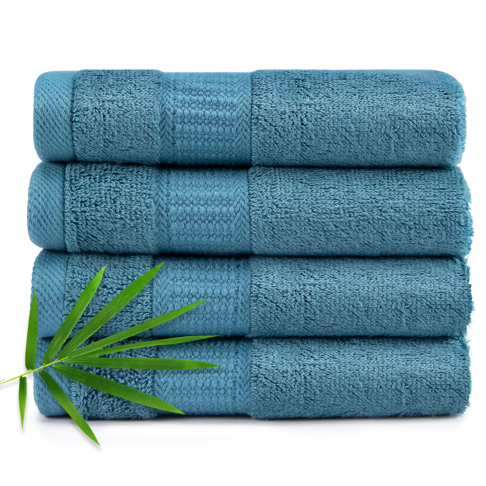 Luxury Bamboo Cotton Bath Towel Set, 2/4pcs Thick High Absorbent