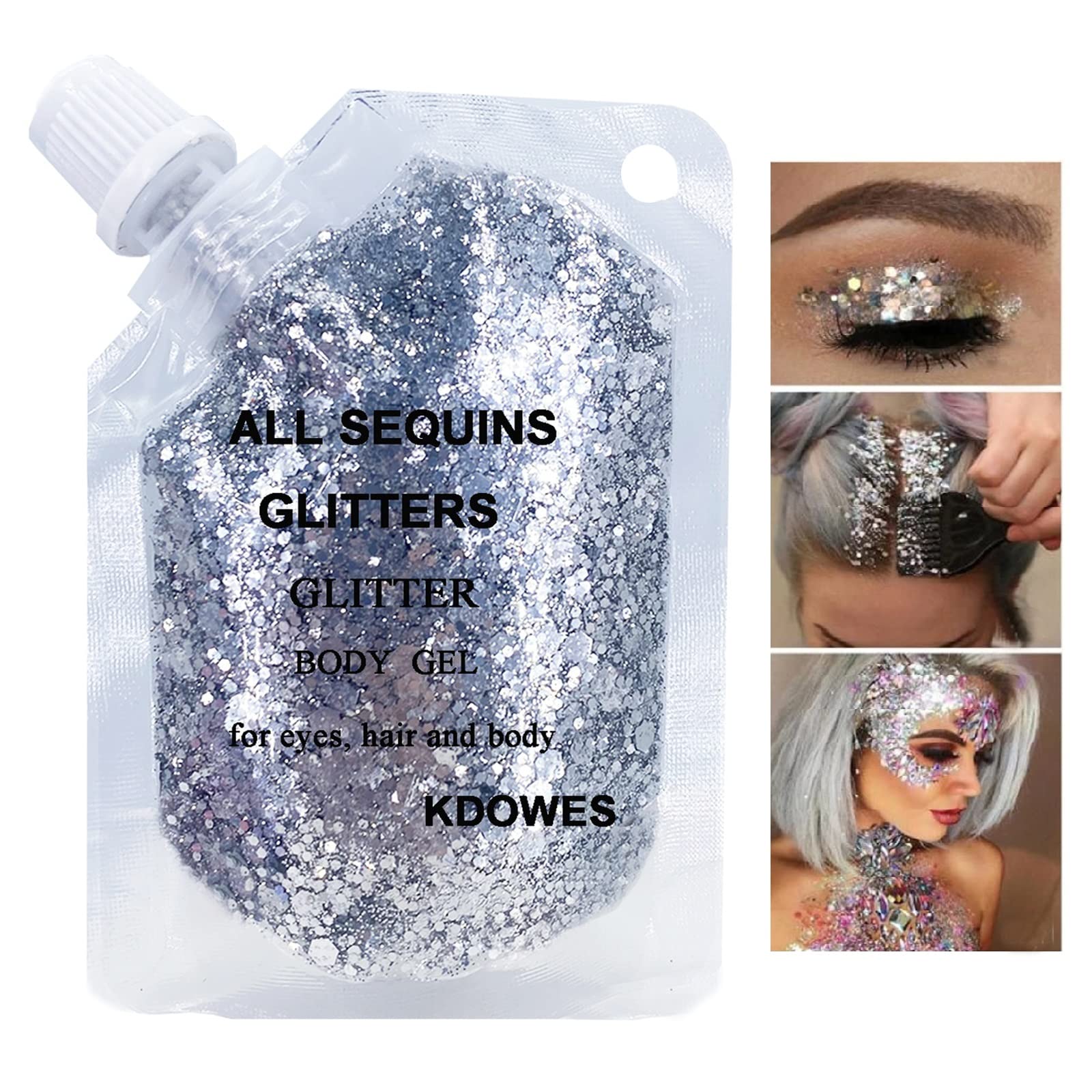 glitter star 10 1/4 inch silver