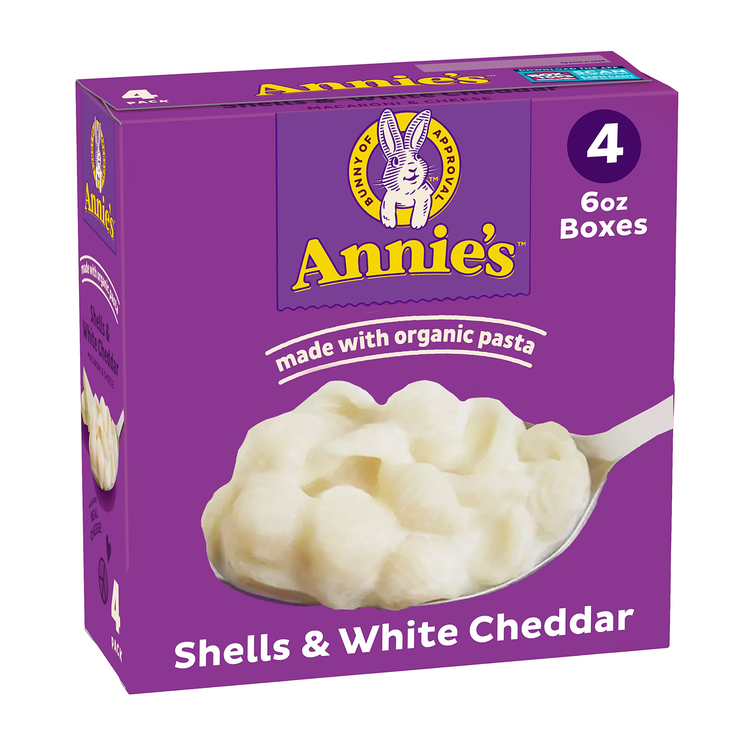 Annie's Macaroni & Cheese, Shells & White Cheddar, 12 Pack - 12 pack, 6 oz cartons