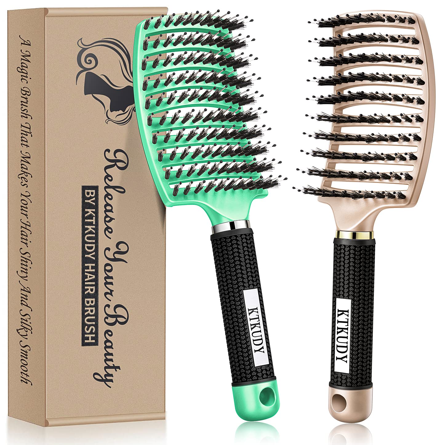 Wet Hair Brush Detangling Brush for Wet & Dry, Curved Vented Brush