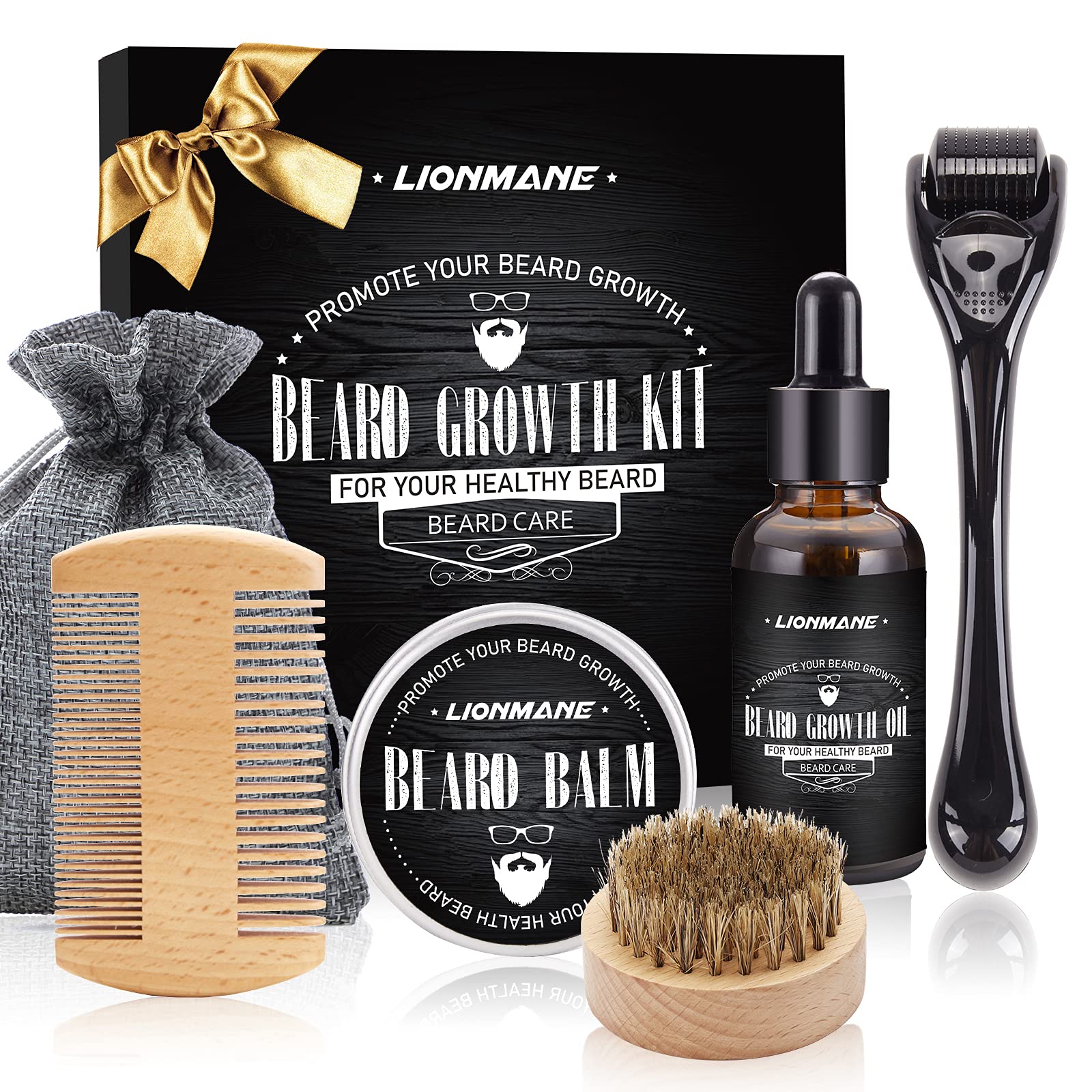 Lionmane Beard Growth Gift Kit, Father's Day Gifts, Beard Growth Essential  Oil,Beard Balm Brush Comb, Stimulate Beard Hair Growth,  Birthday/Anniversary Beard Gifts for Husband/Boyfriend/Dad/Him