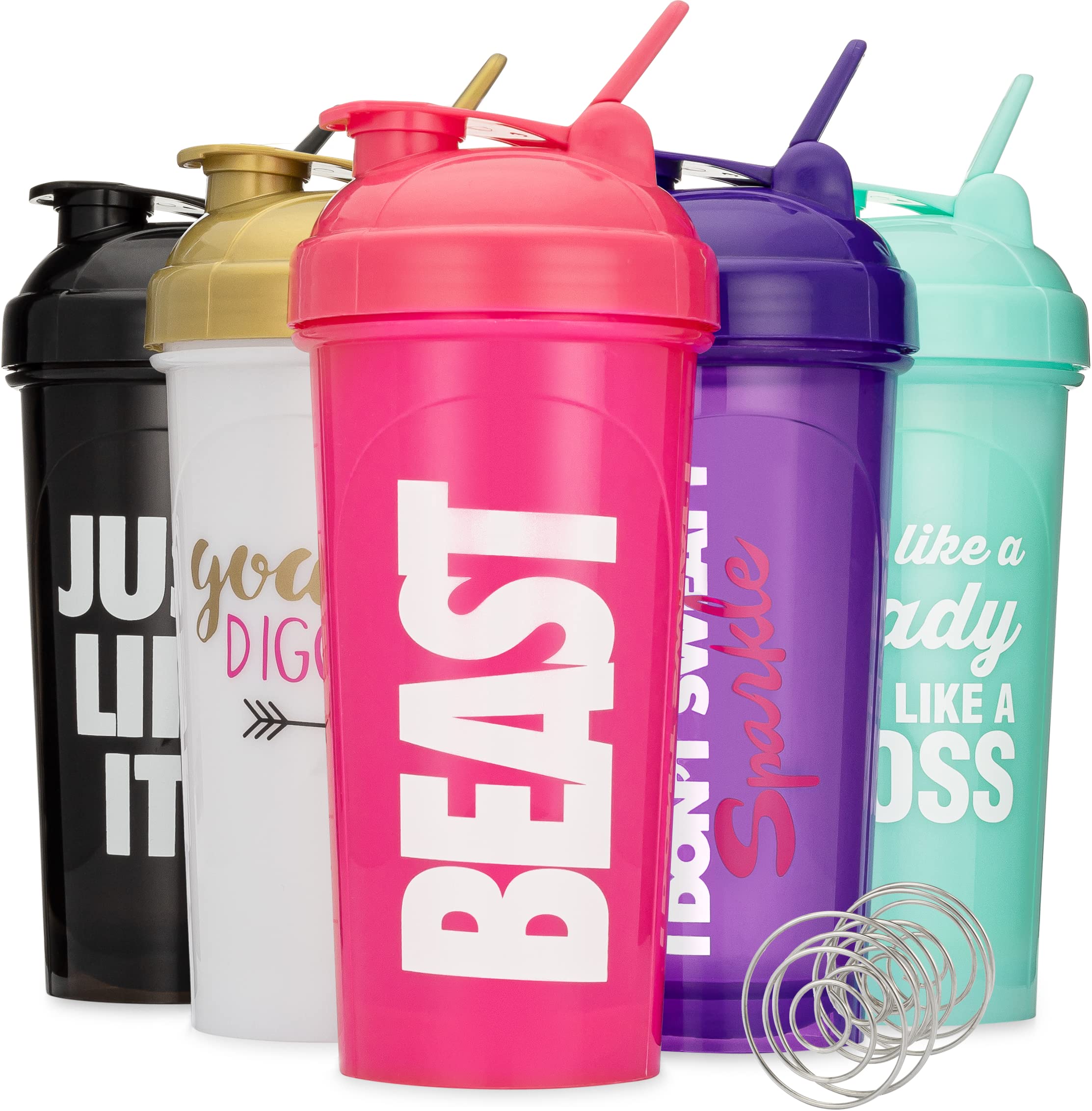 Hydra Cup 5 Pack OG Shaker Bottles Stand Out Women's Colors & Logos 28 Oz