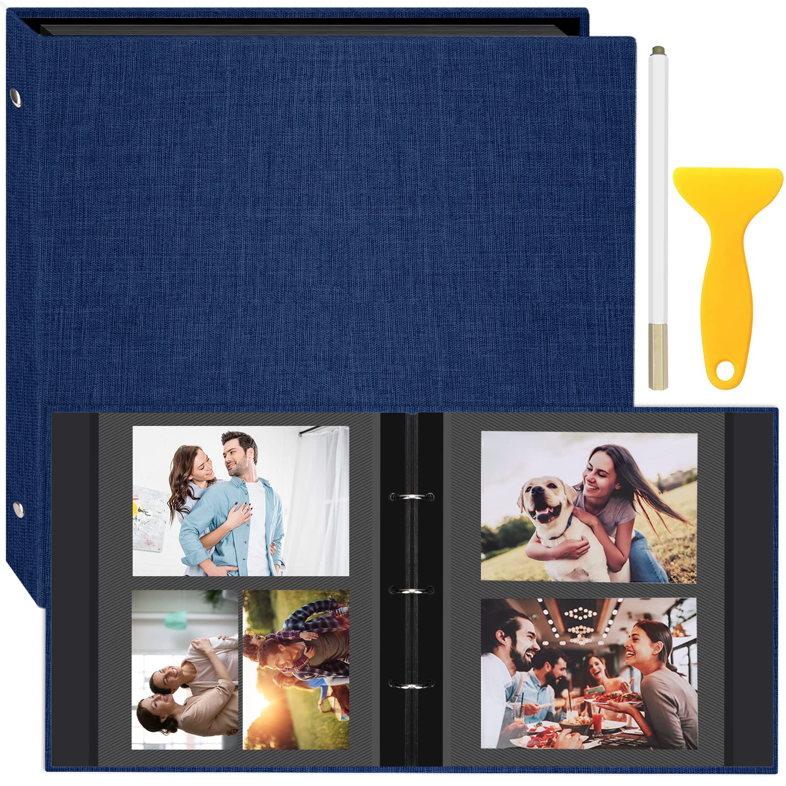 Zesthouse Photo Album Self Adhesive 60 Pages Scrapbook Albums 3 Ring Binder  Holds 3x5 4x6 5x7