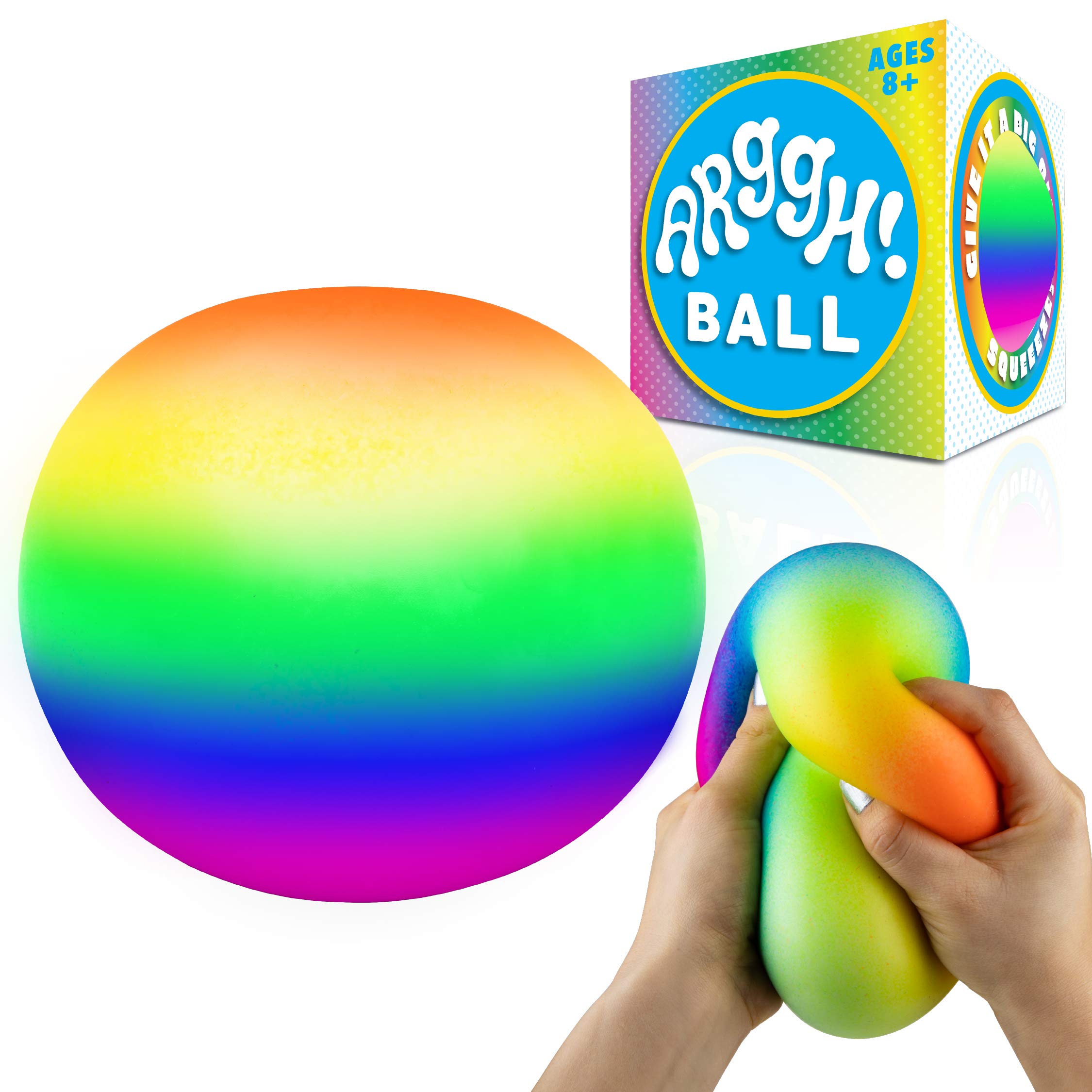 Power Your Fun Arggh Rainbow Giant Stress Ball for Adults and Kids