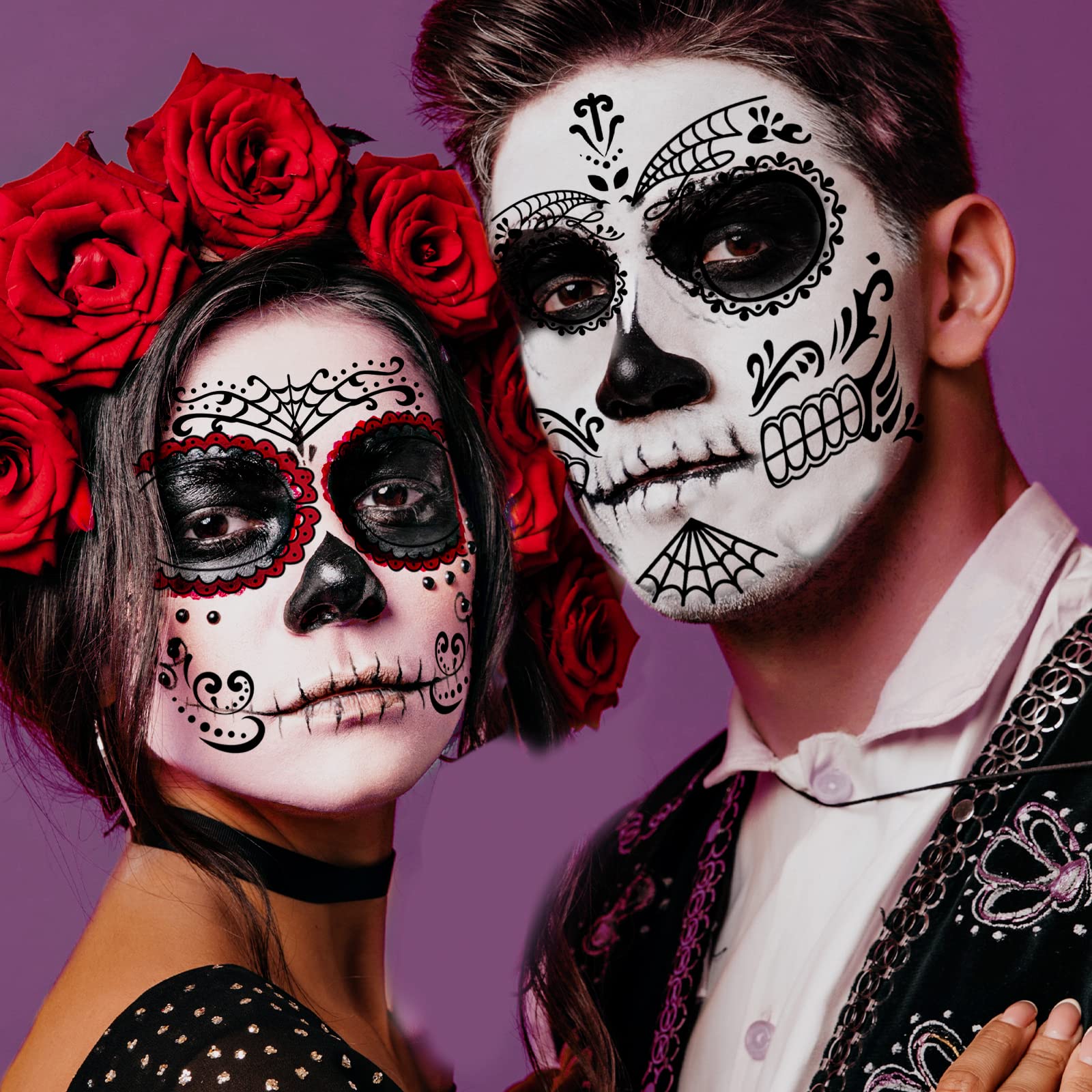Day Of The Dead Face Skeleton Tattoos
