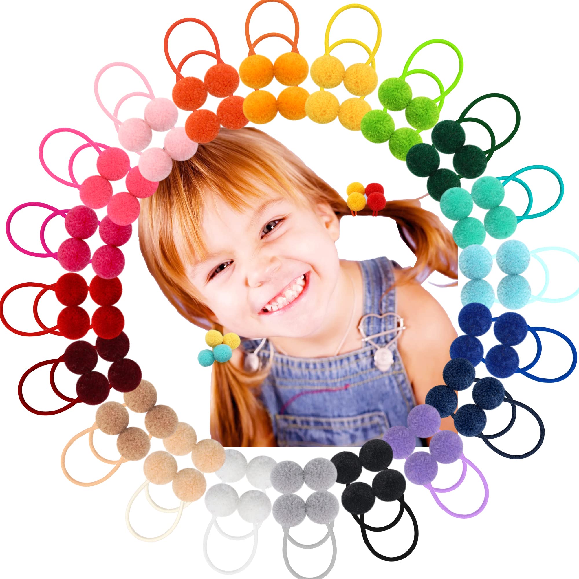 2 Pcs Ponytail Ball Hair Ties For Girls Elastics Hairband Colorful Twin  Bead Pom Balls Hair Rope Kids Pigtail Hair Accessories - AliExpress
